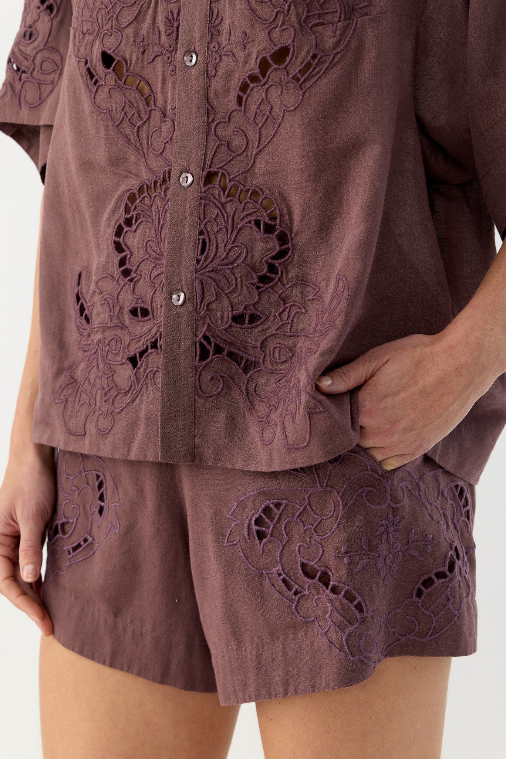 Pascal Embroidered Cutout Short