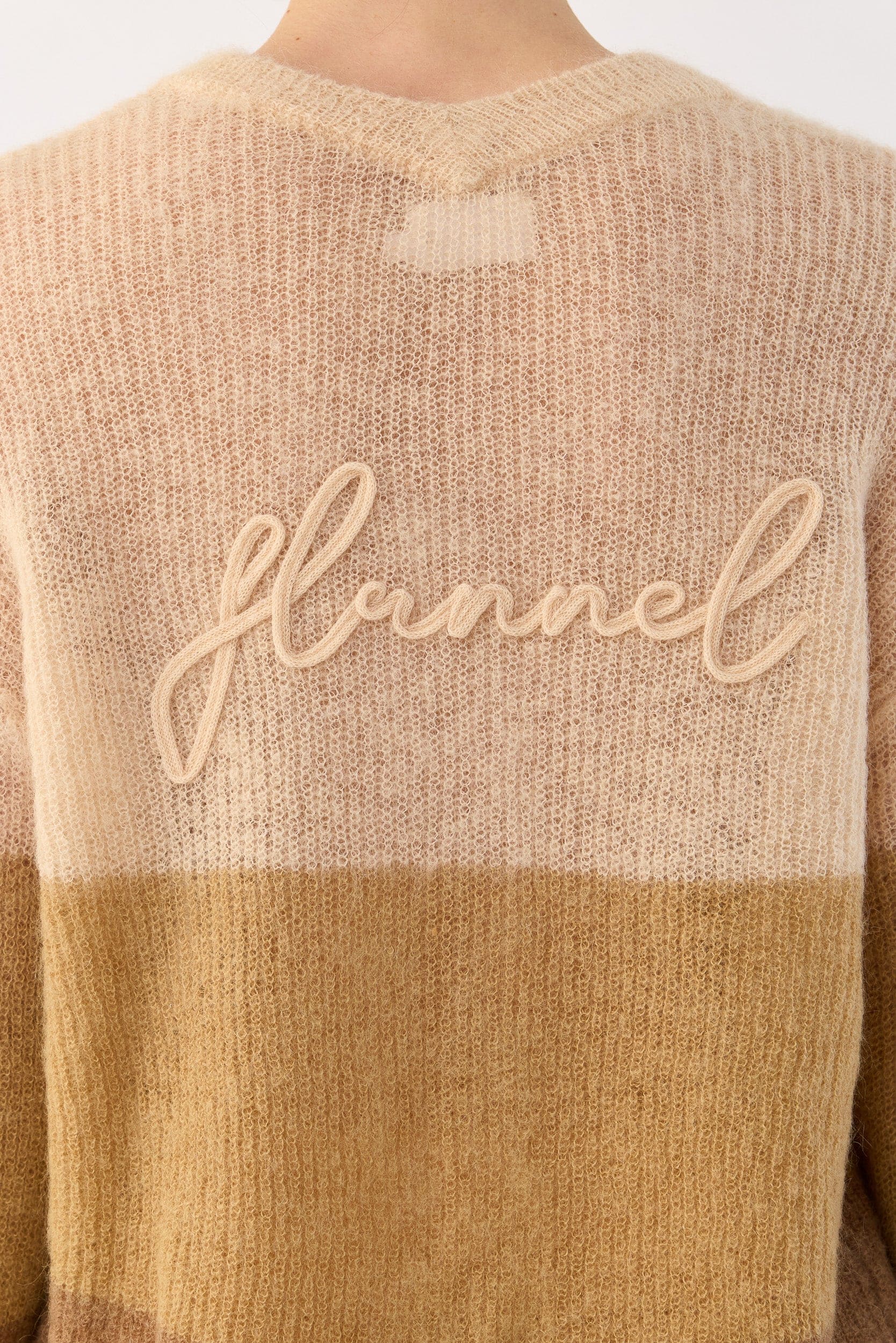 Inez Mohair-Wool Logo Knit Cardigan