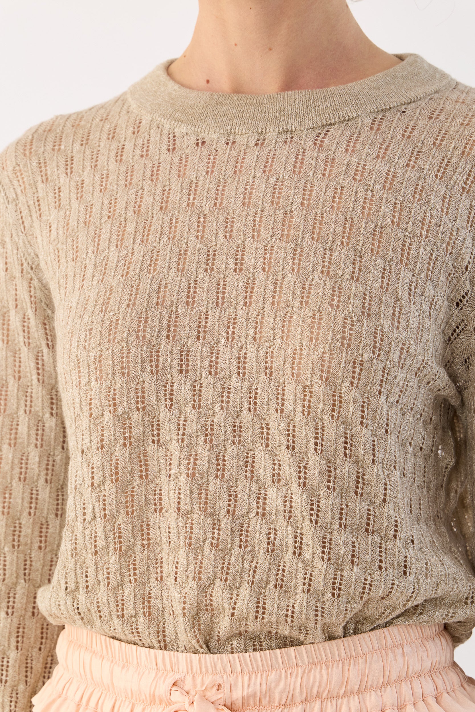 Miley Pointelle Merino Wool & Linen Sweater