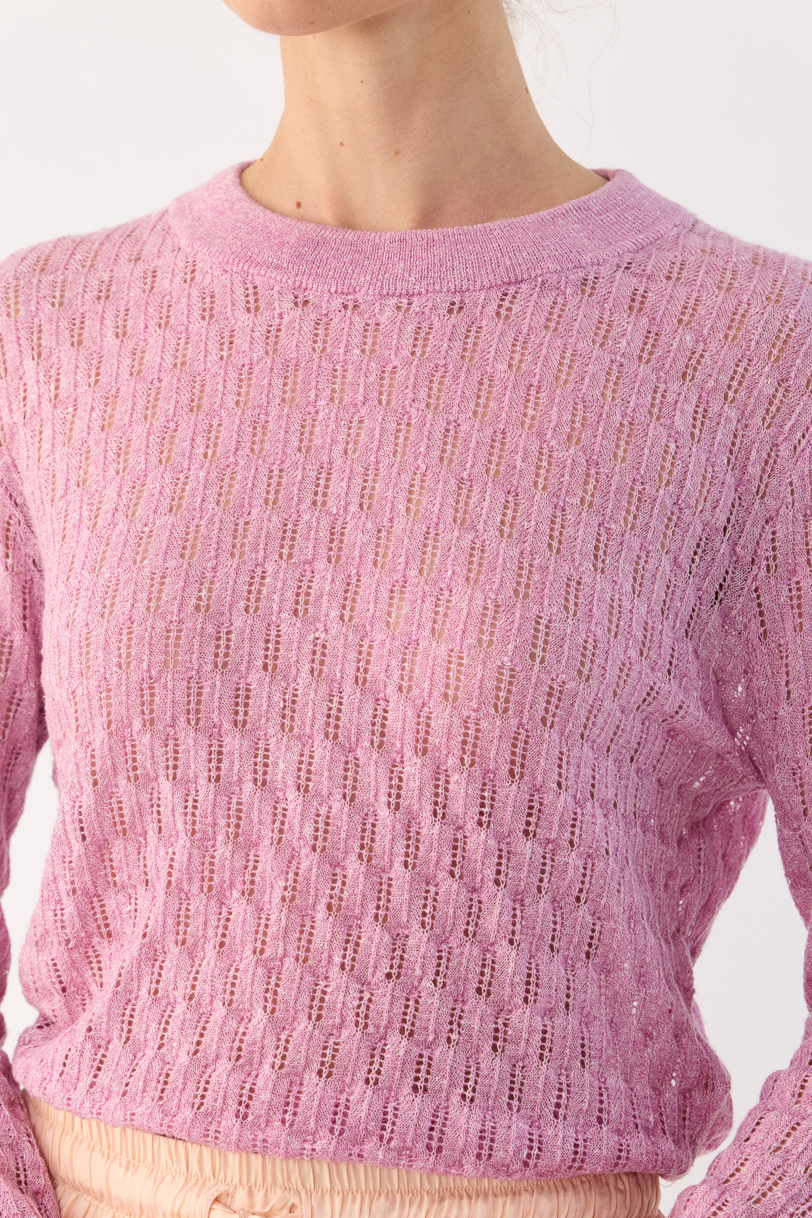 Miley Pointelle Merino Wool & Linen Sweater