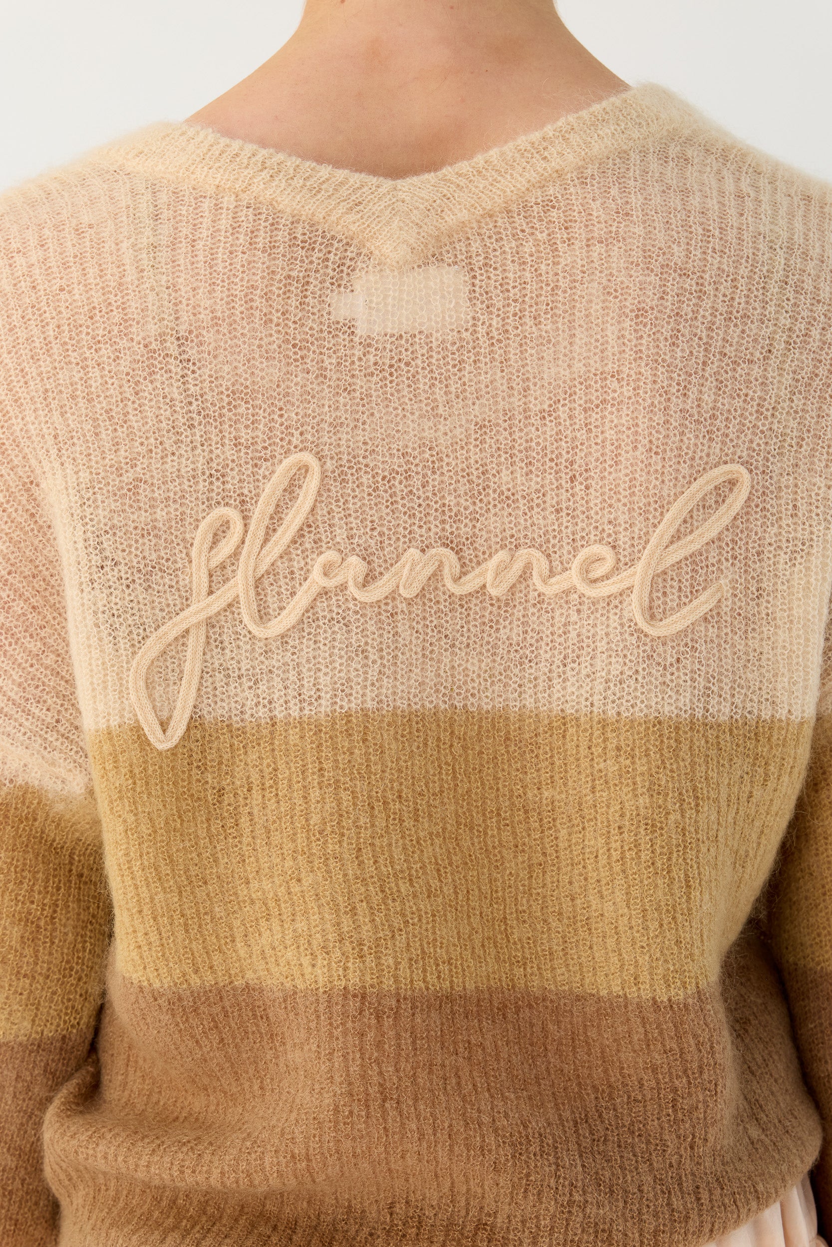 Inez Mohair-Wool Logo Knit Sweater