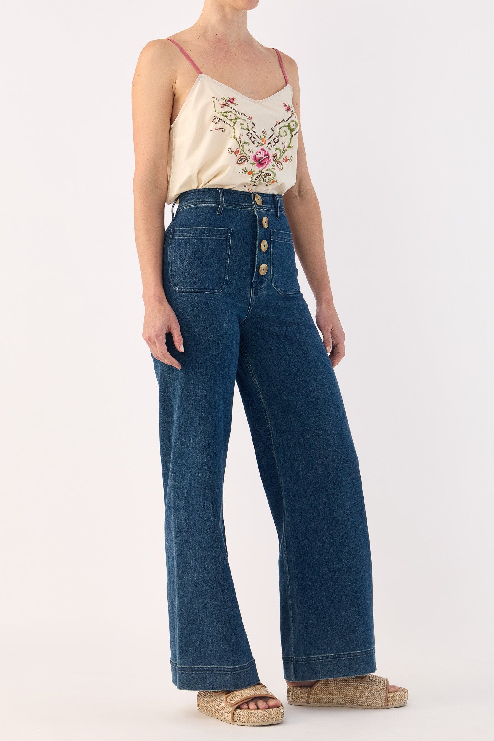 Esther Embroidered Cotton Cami