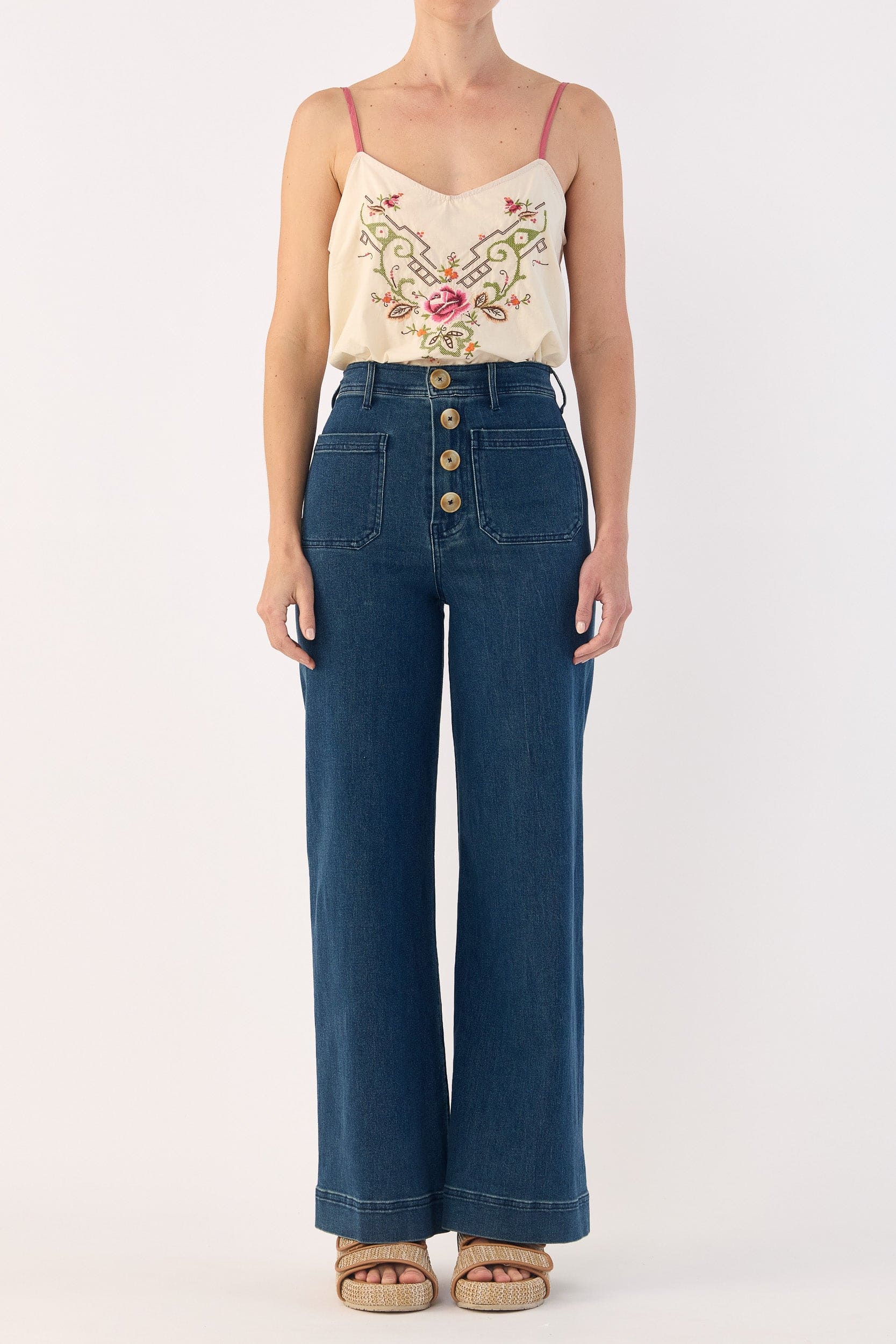 Esther Embroidered Cotton Cami