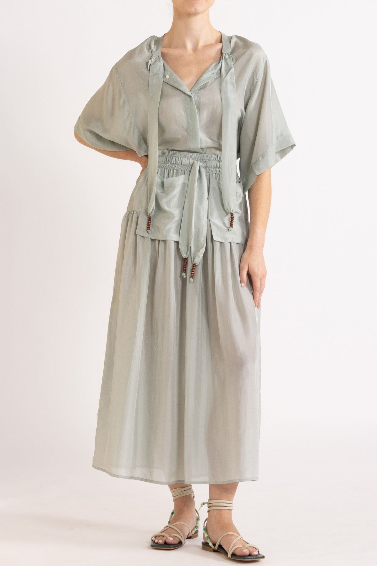 Amal Silk Habotai Skirt