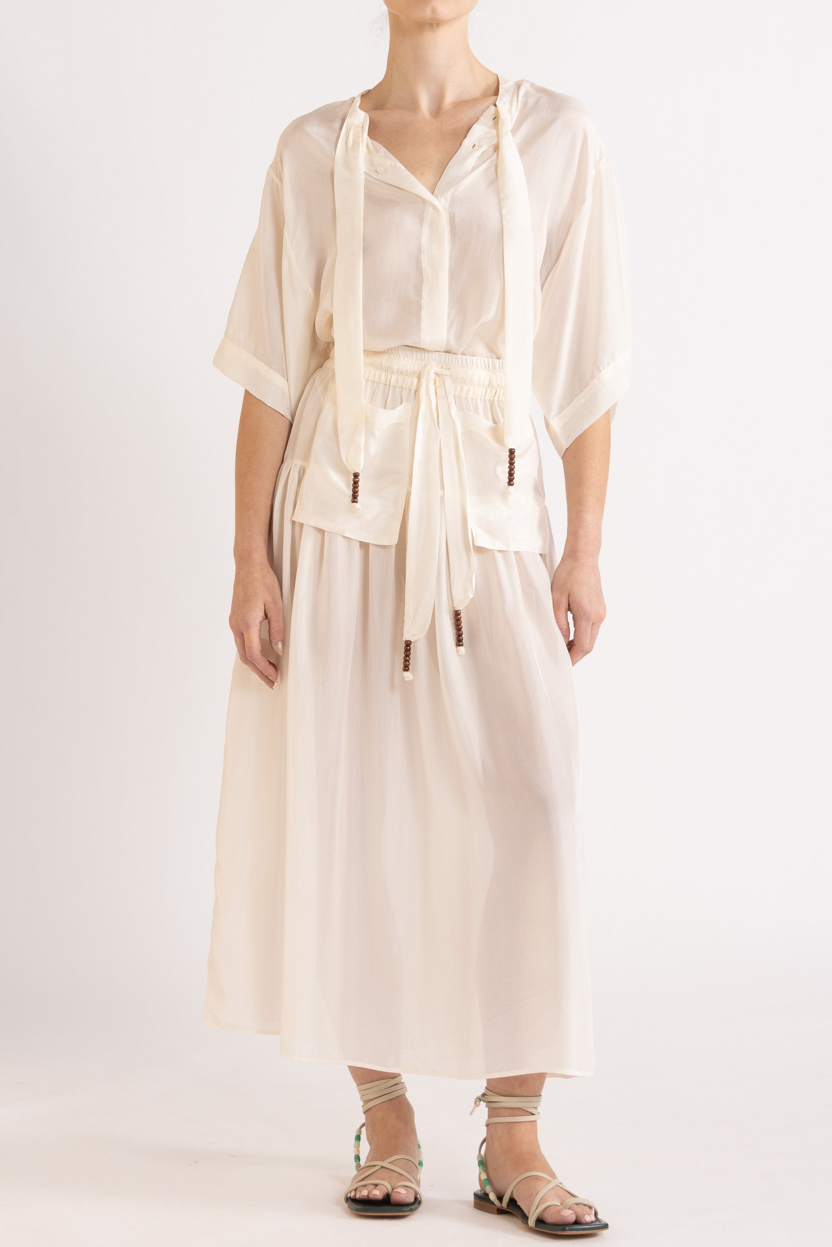Amal Silk Habotai Skirt