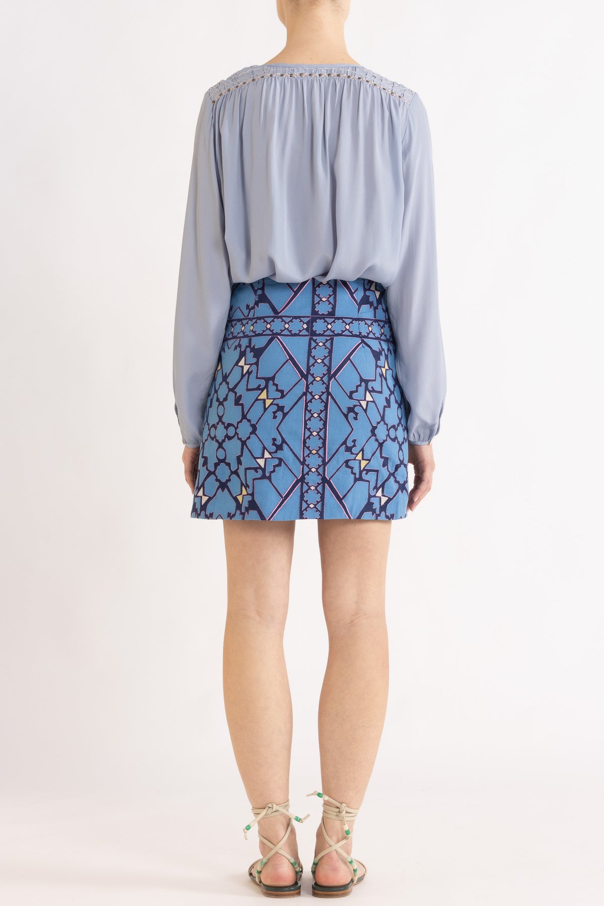 Jericho Embroidered Mini Wrap Skirt