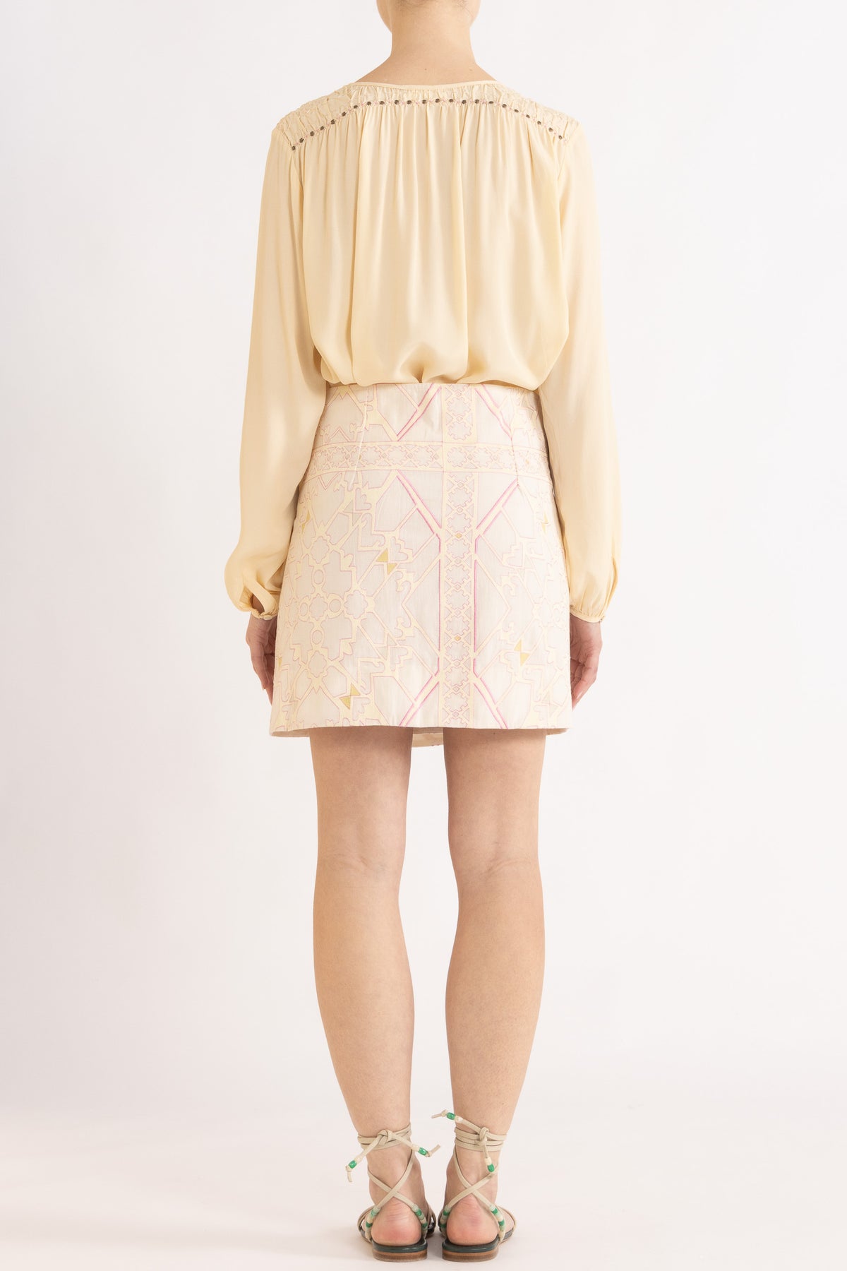 Jericho Embroidered Mini Wrap Skirt