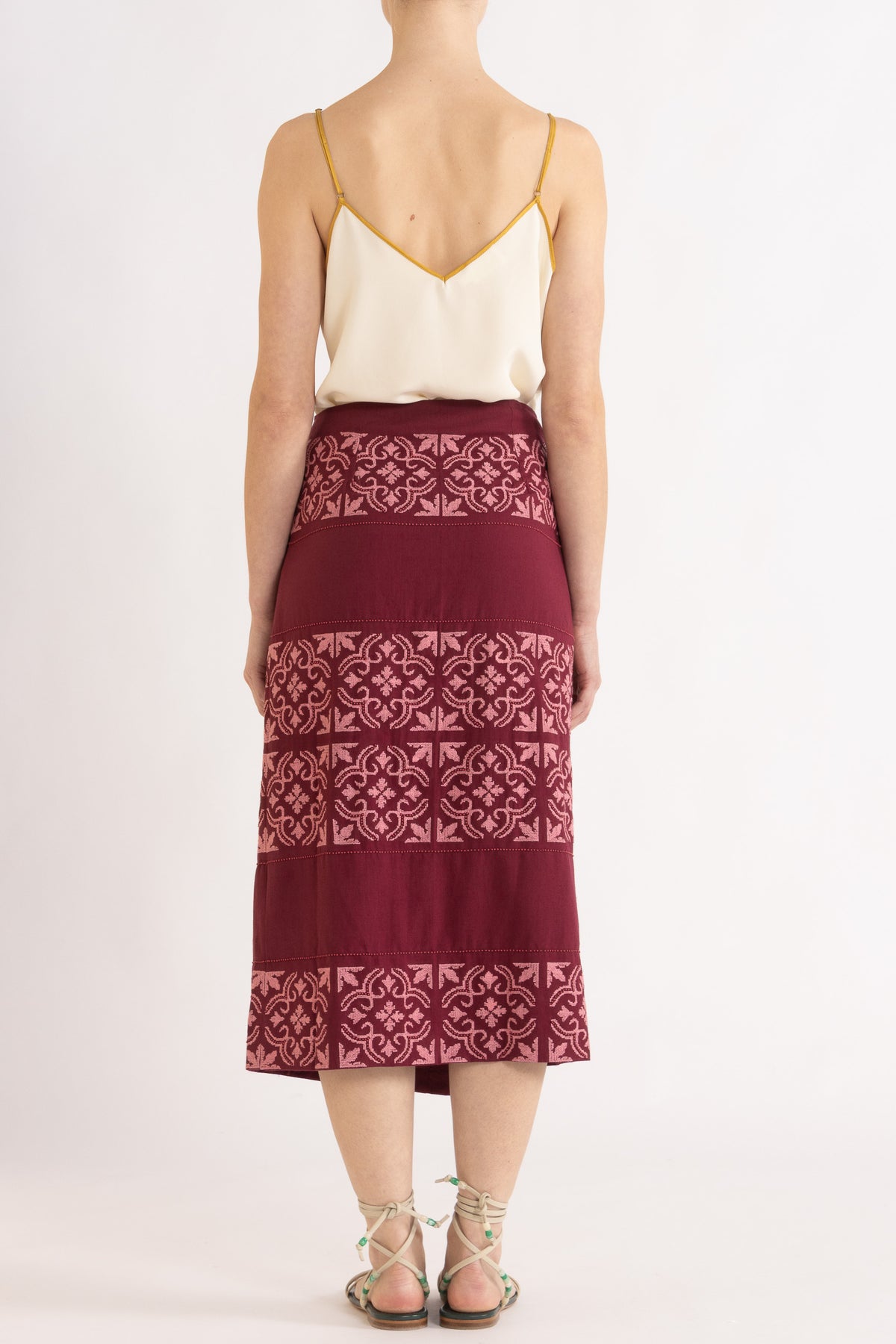 Malika Embroidered Wrap Skirt