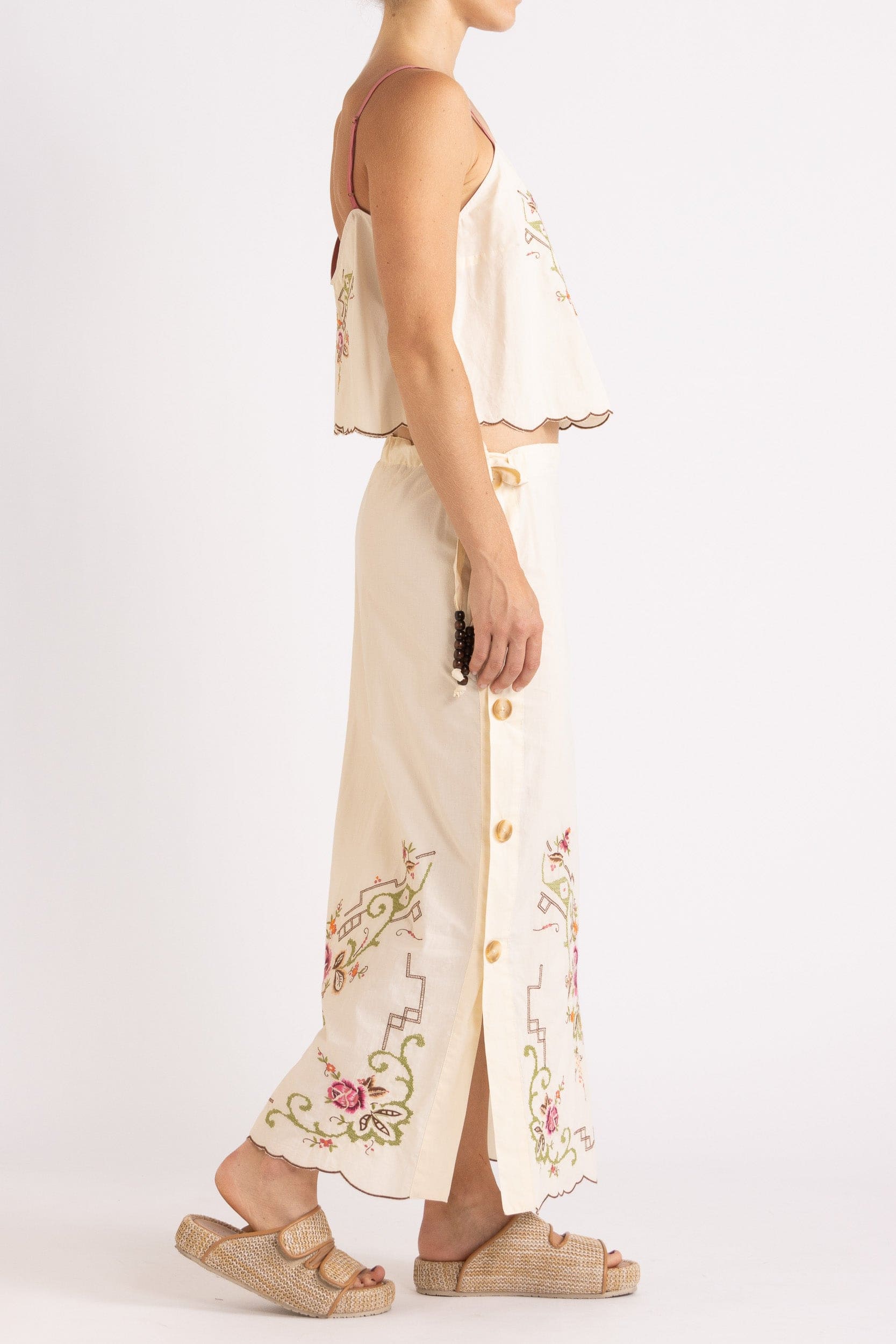 Esther Embroidered Cotton Skirt