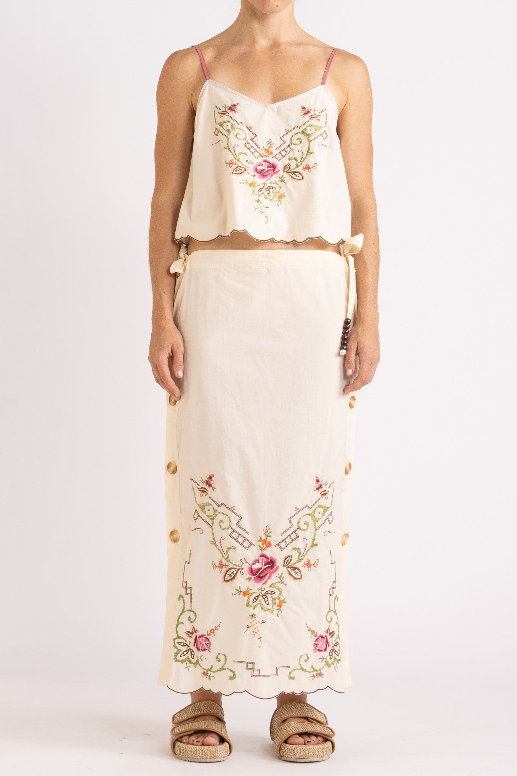 Esther Embroidered Cotton Skirt