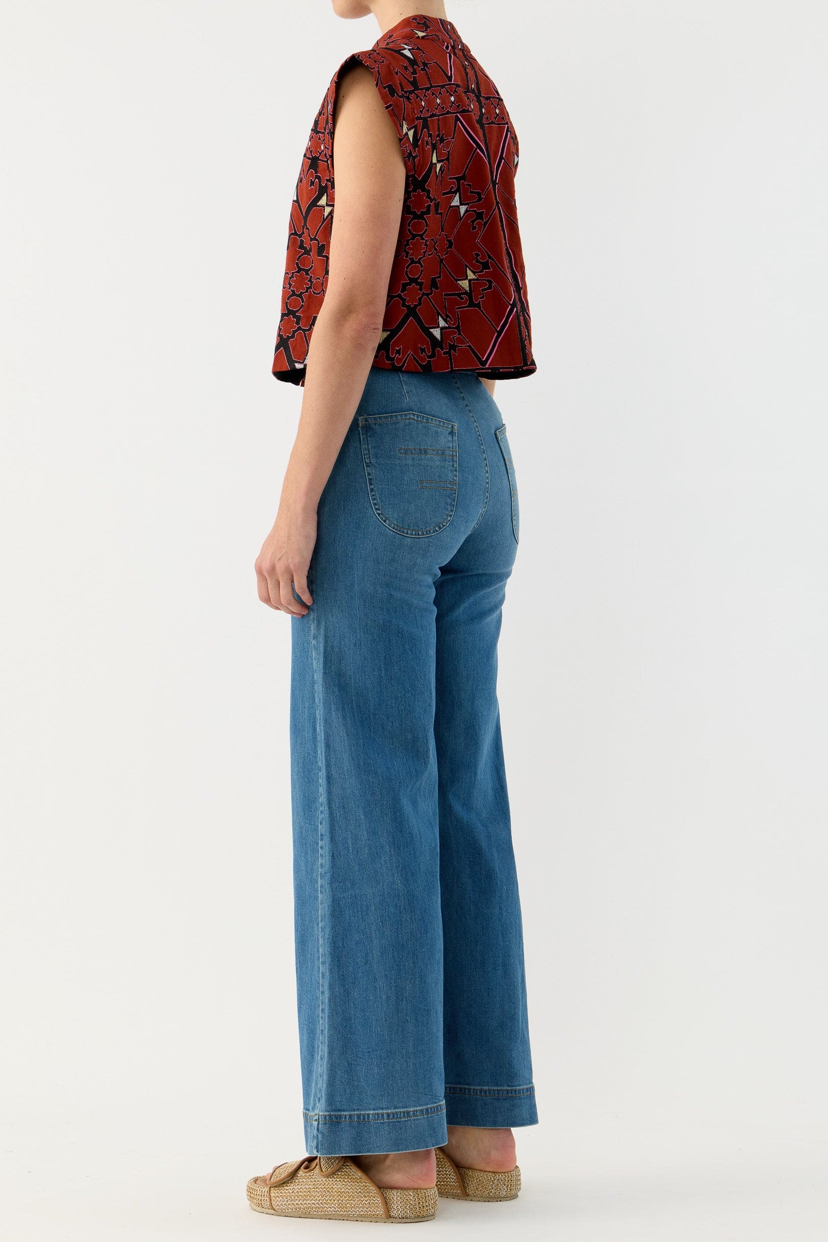 Jericho Embroidered Cotton Vest