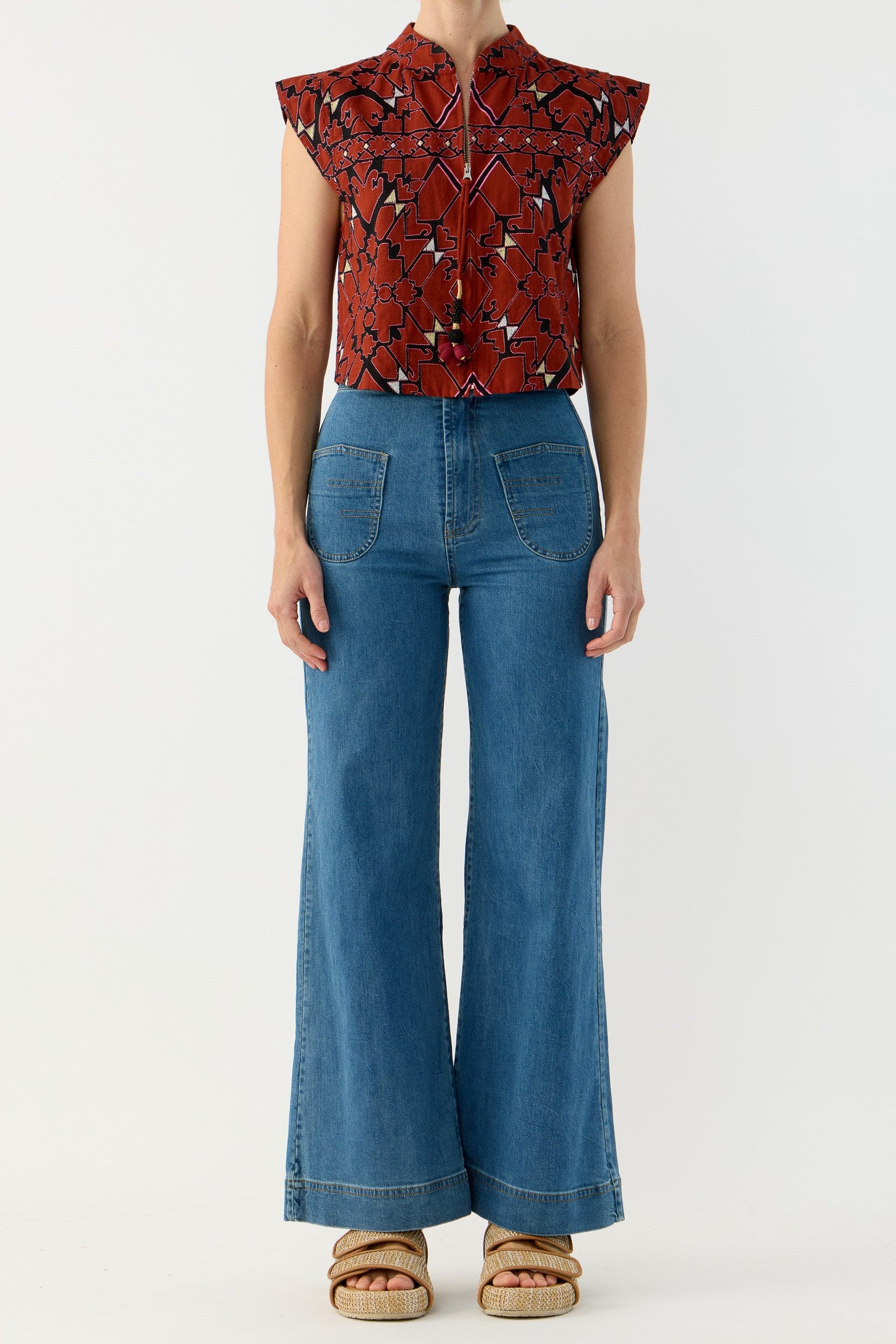 Jericho Embroidered Cotton Vest