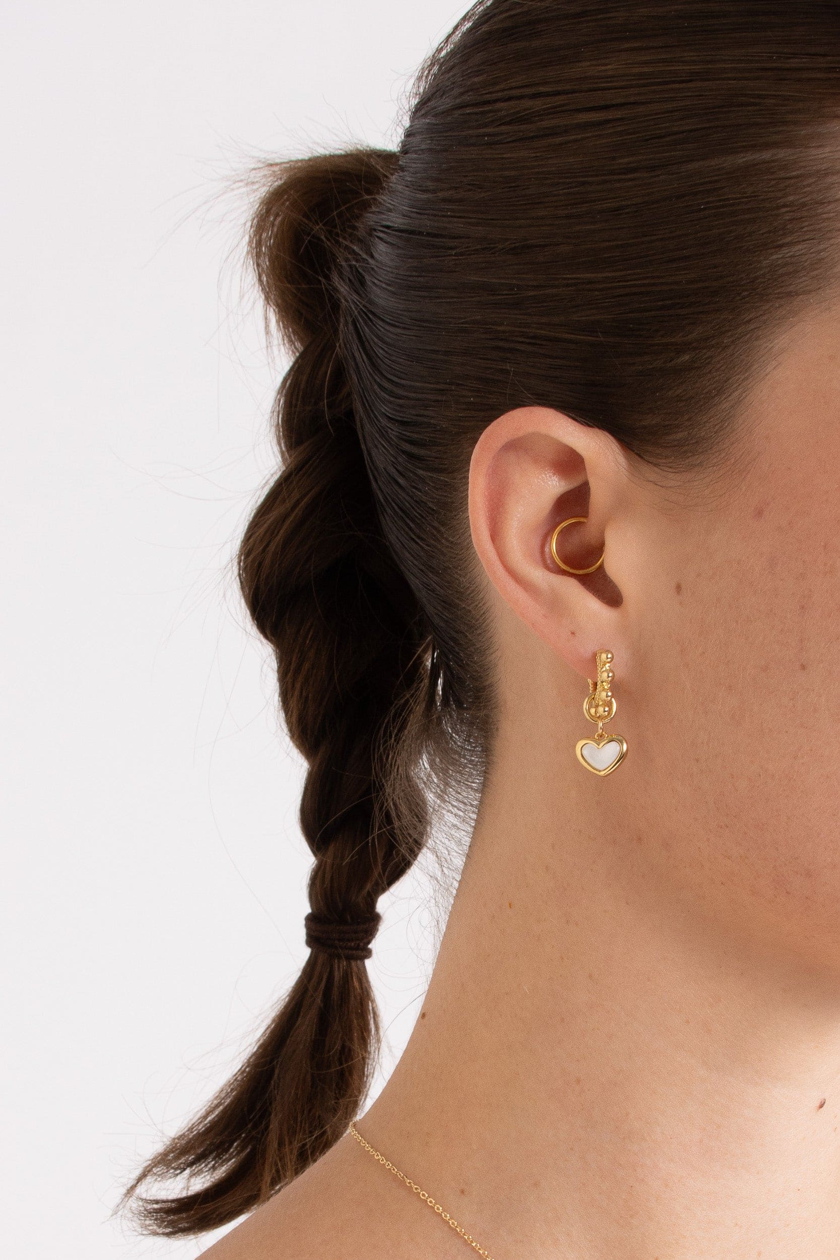 Gabbi Kelly Mother of Pearl Heart Huggies