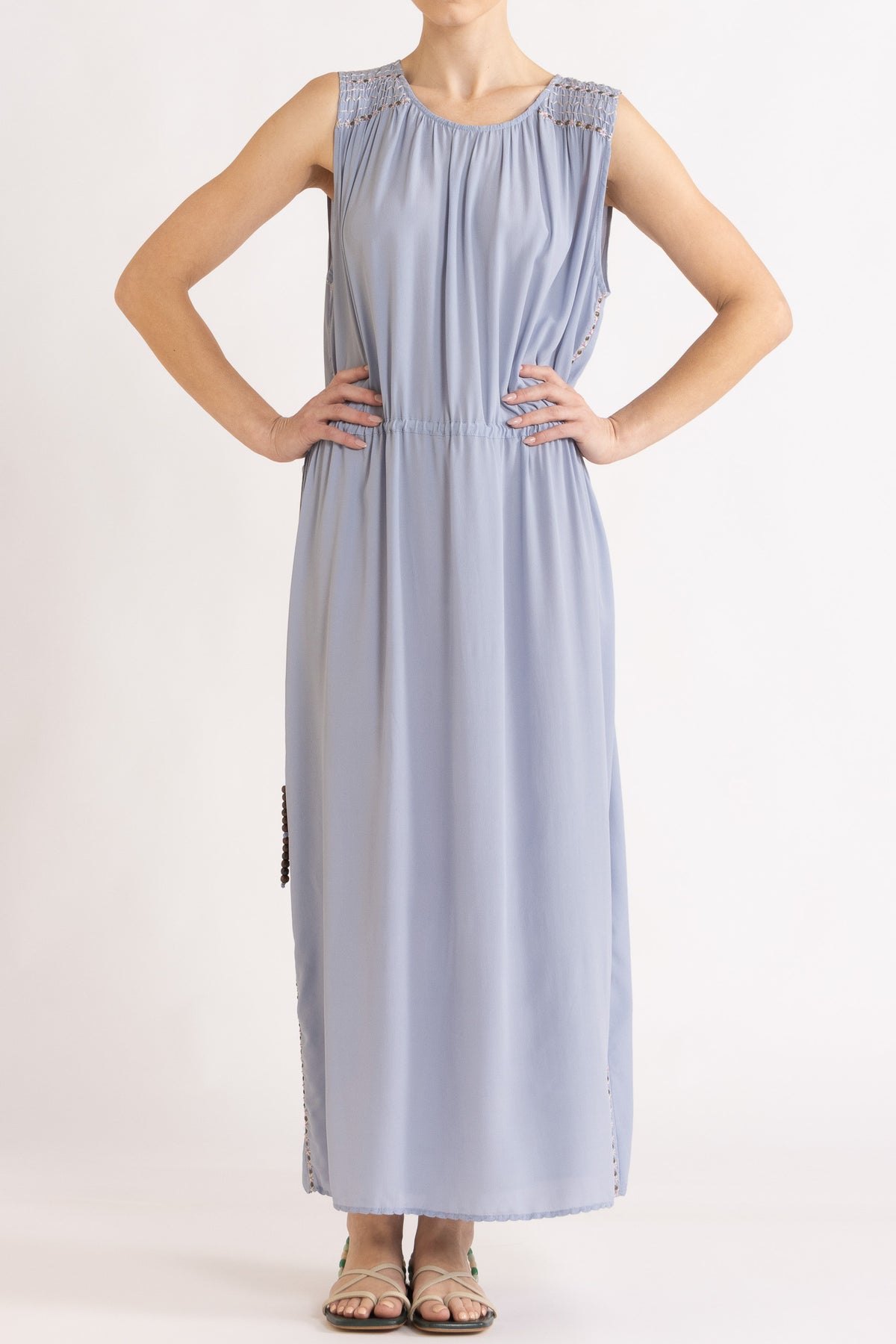 Gemini Crepe De Chine Sleeveless Dress