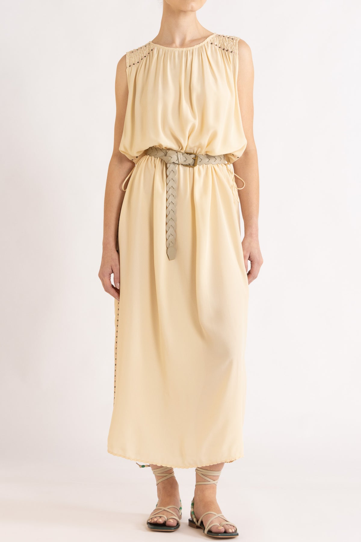 Gemini Crepe De Chine Sleeveless Dress