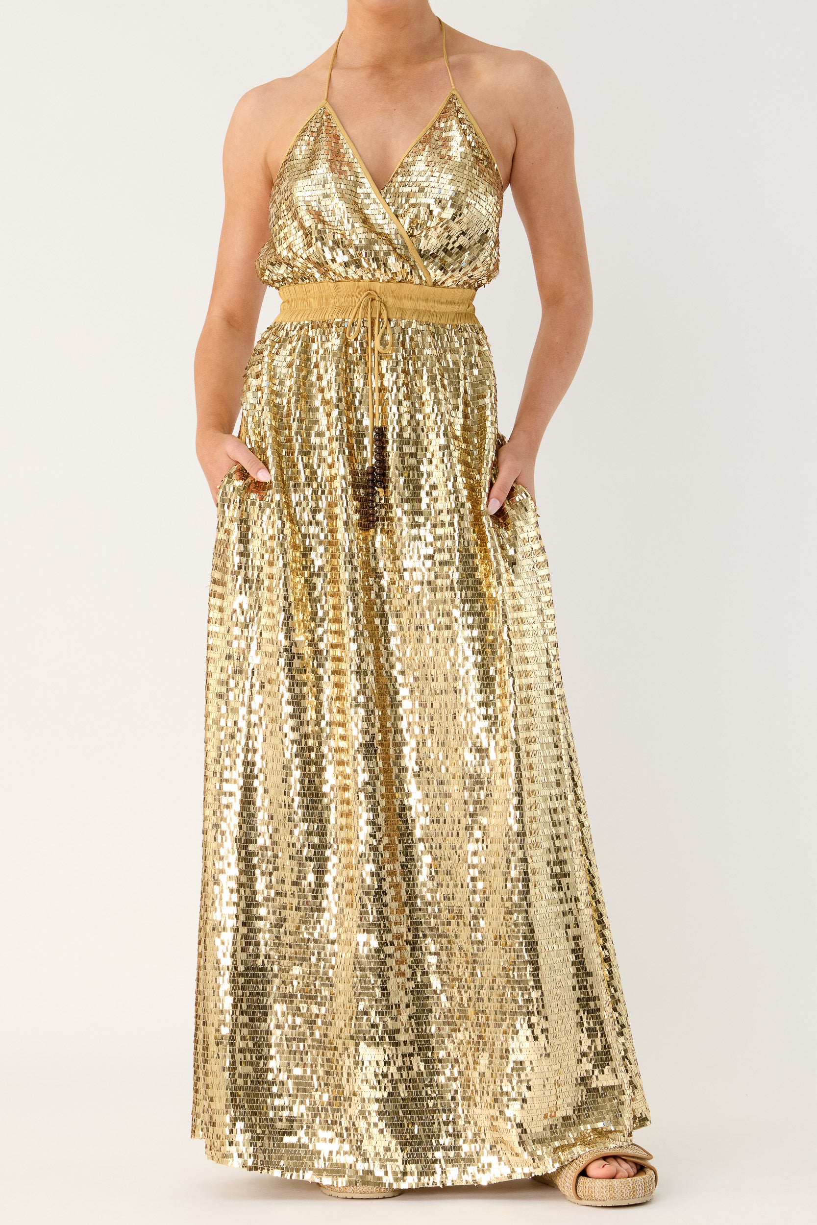 Marella Halter Neck Sequin Dress