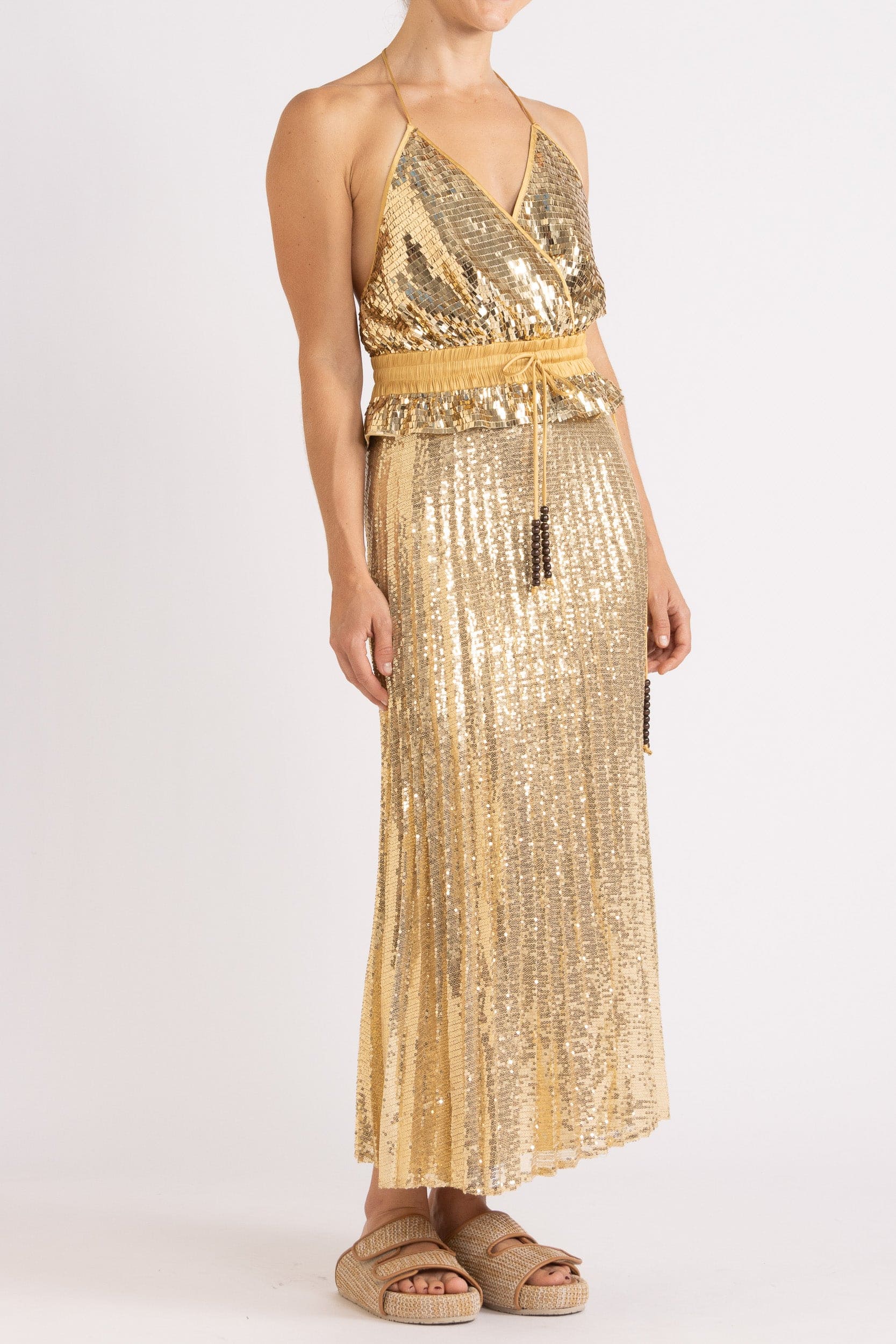 Marella Halter Neck Sequin Top