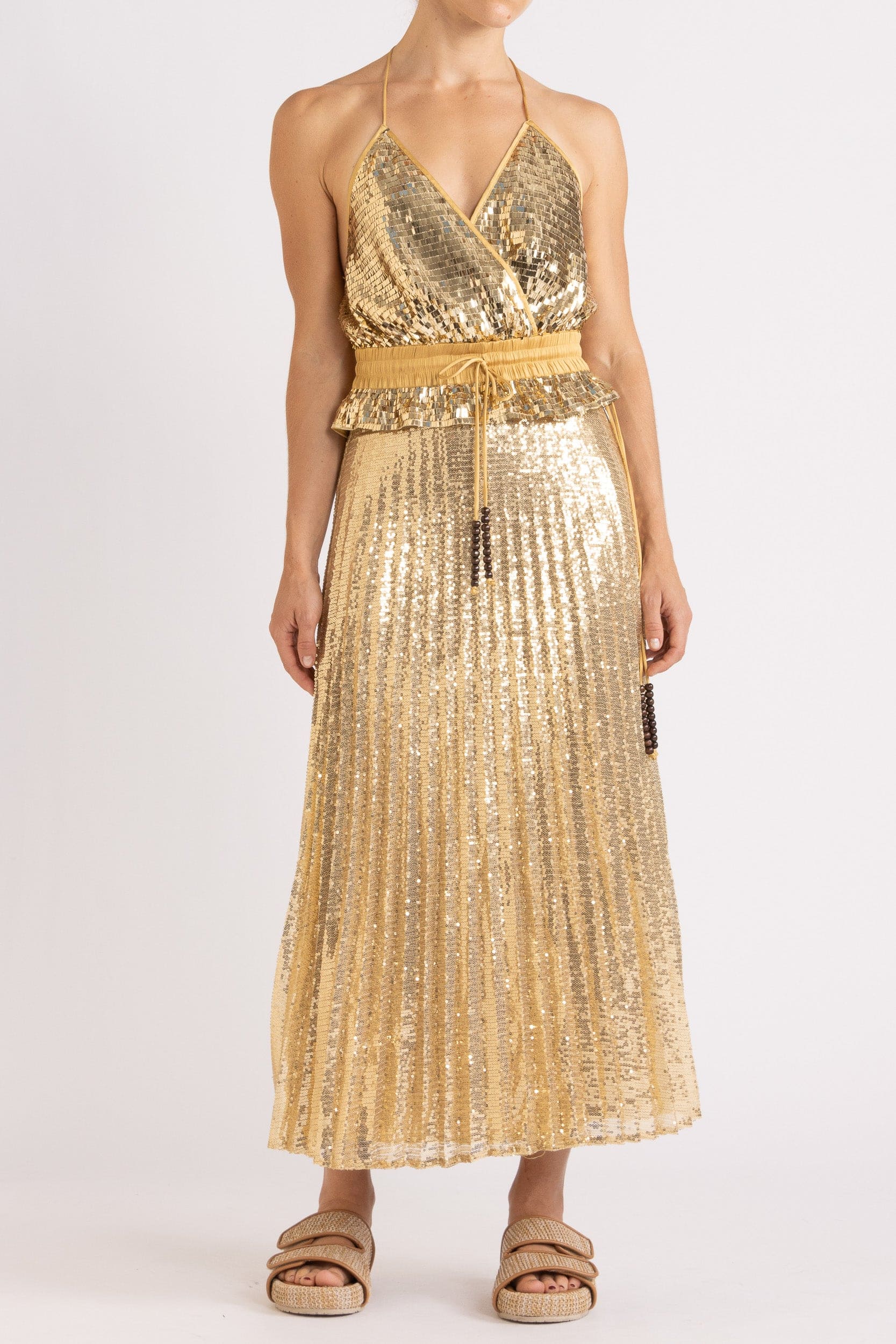 Marella Halter Neck Sequin Top