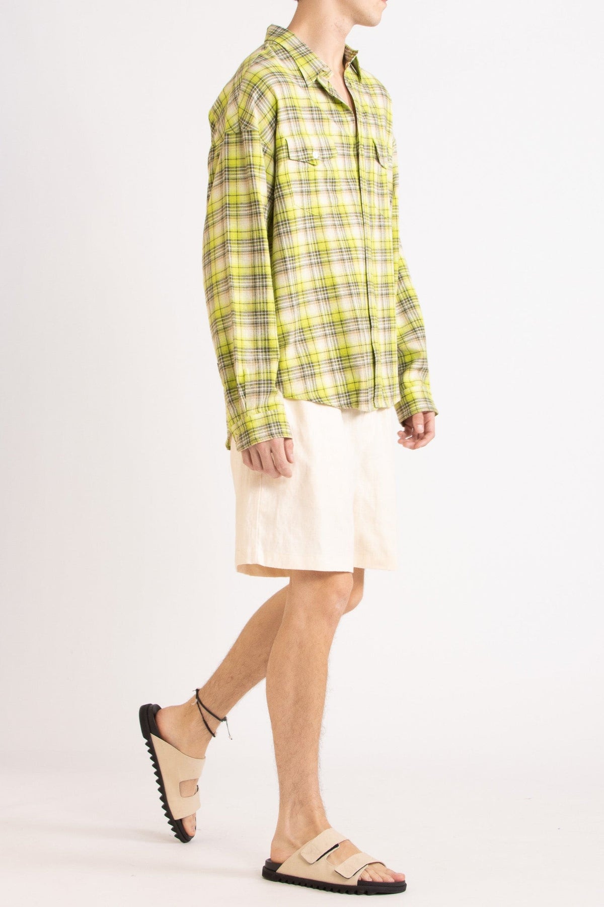 Kaspar Hemp-Cotton Check Shirt