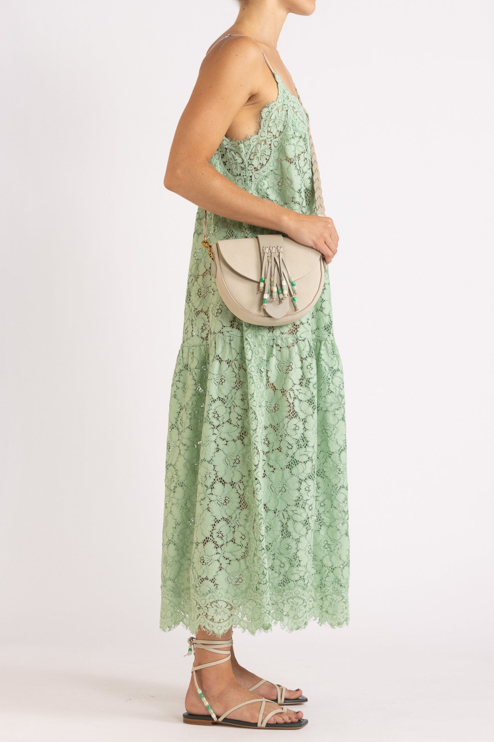 Alchemy Beaded Leather Tie Sandal