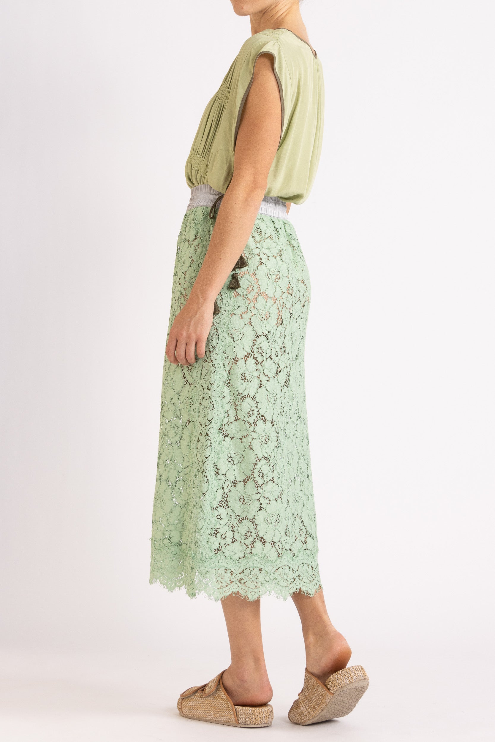 Tilly Drawstring Lace Skirt