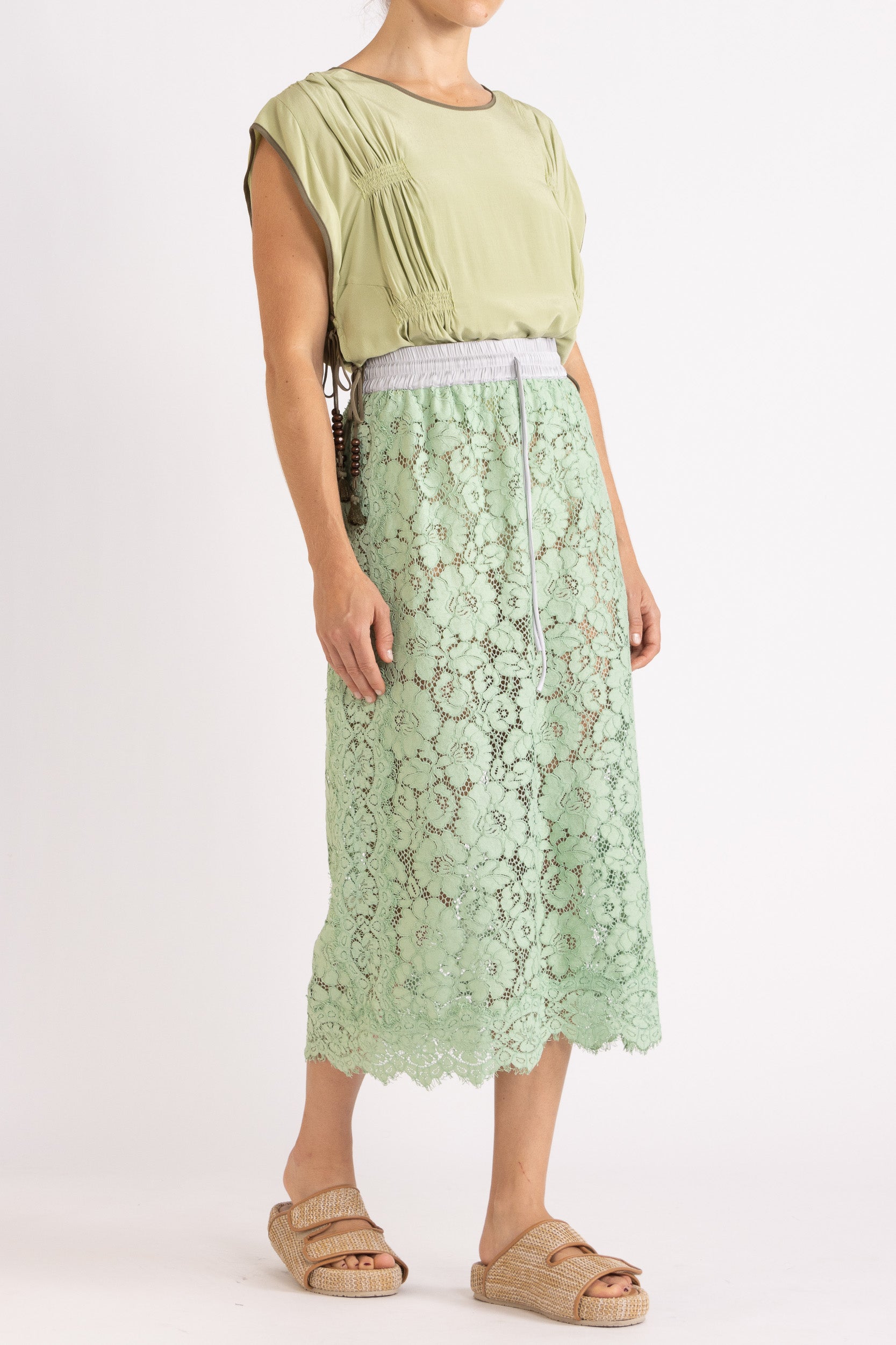 Tilly Drawstring Lace Skirt