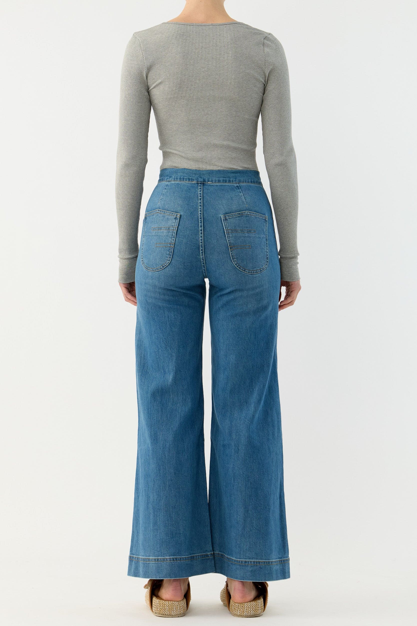 Clover Silk-Cotton Henley Long Sleeve Top