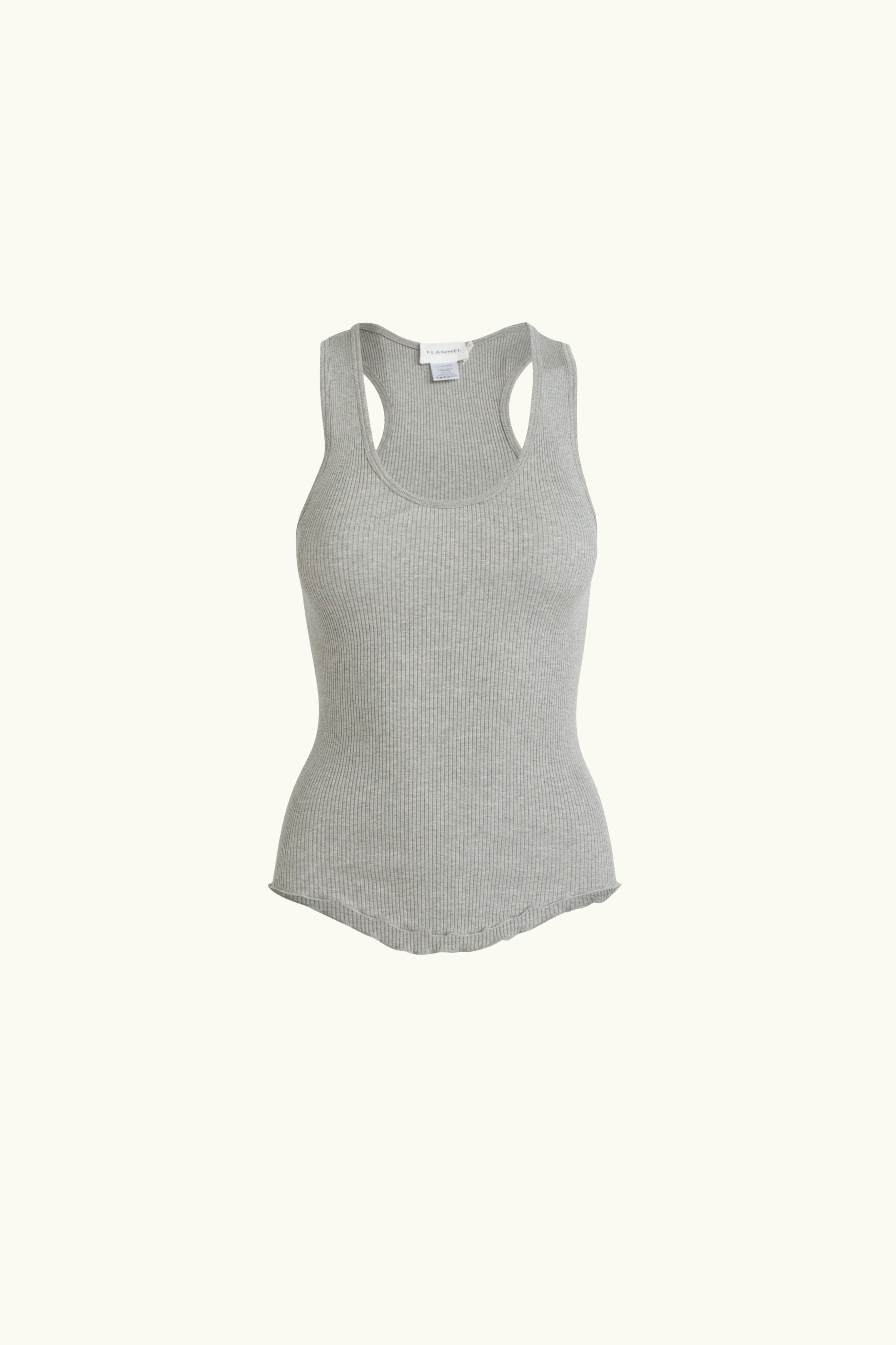 Clover Ribbed Silk-Cotton Scoop Neck Singlet