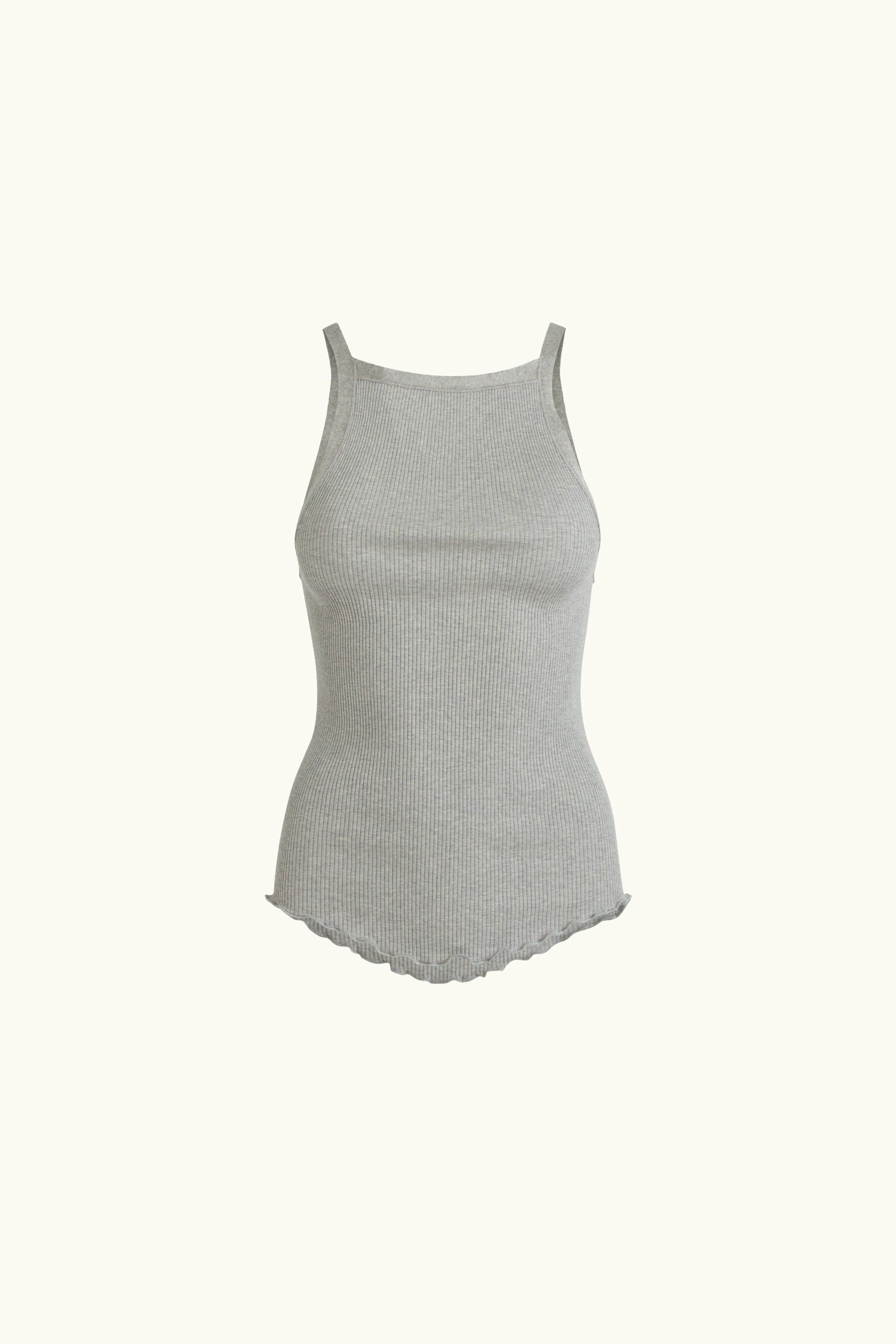 Clover Ribbed Silk-Cotton Tank