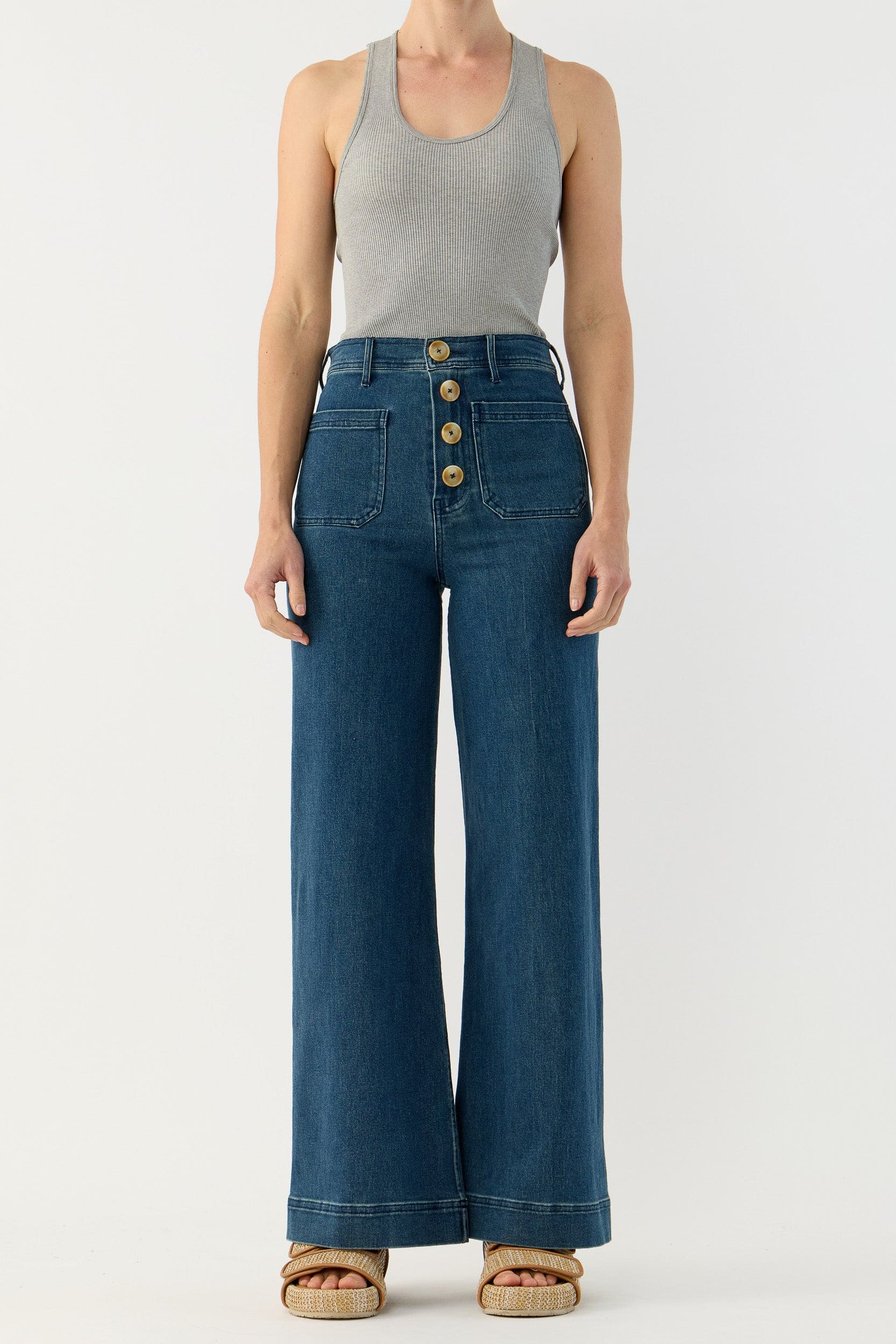 Clover Ribbed Silk-Cotton Scoop Neck Singlet