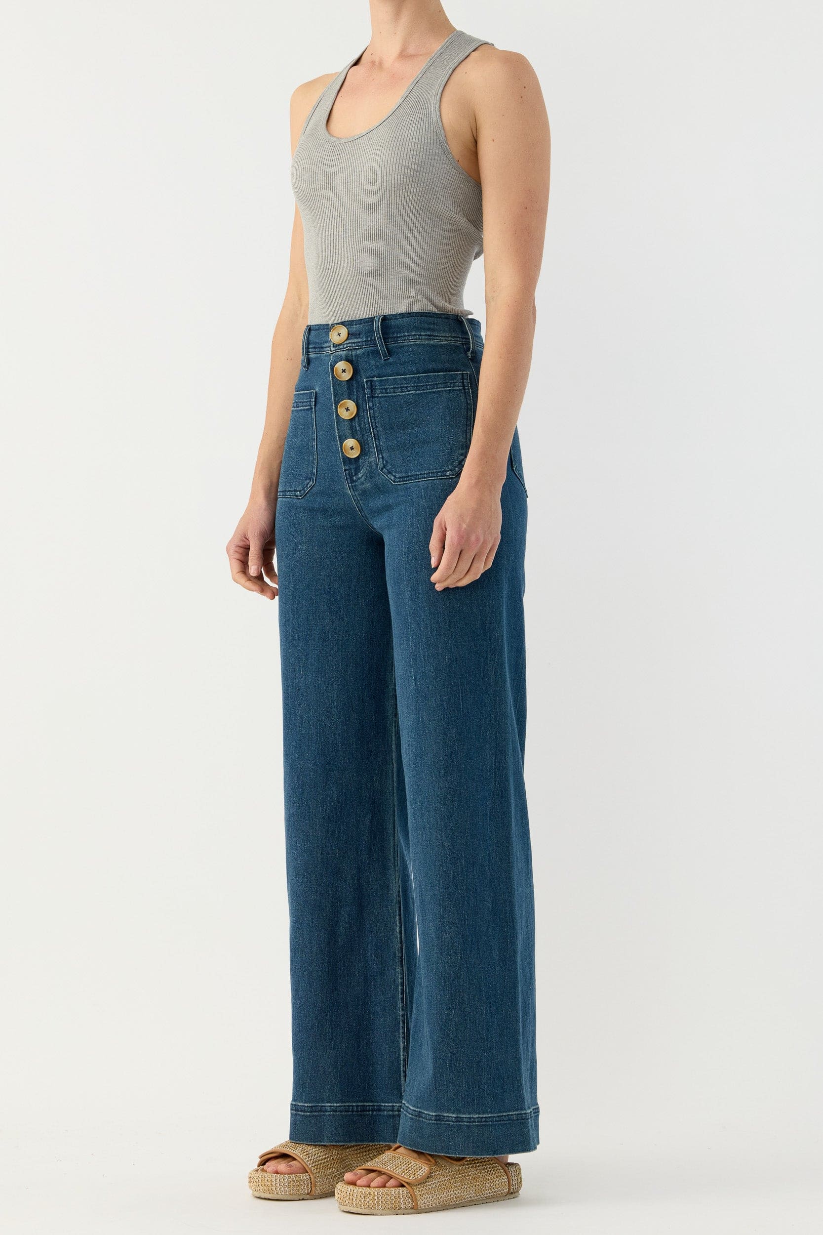 Clover Ribbed Silk-Cotton Scoop Neck Singlet