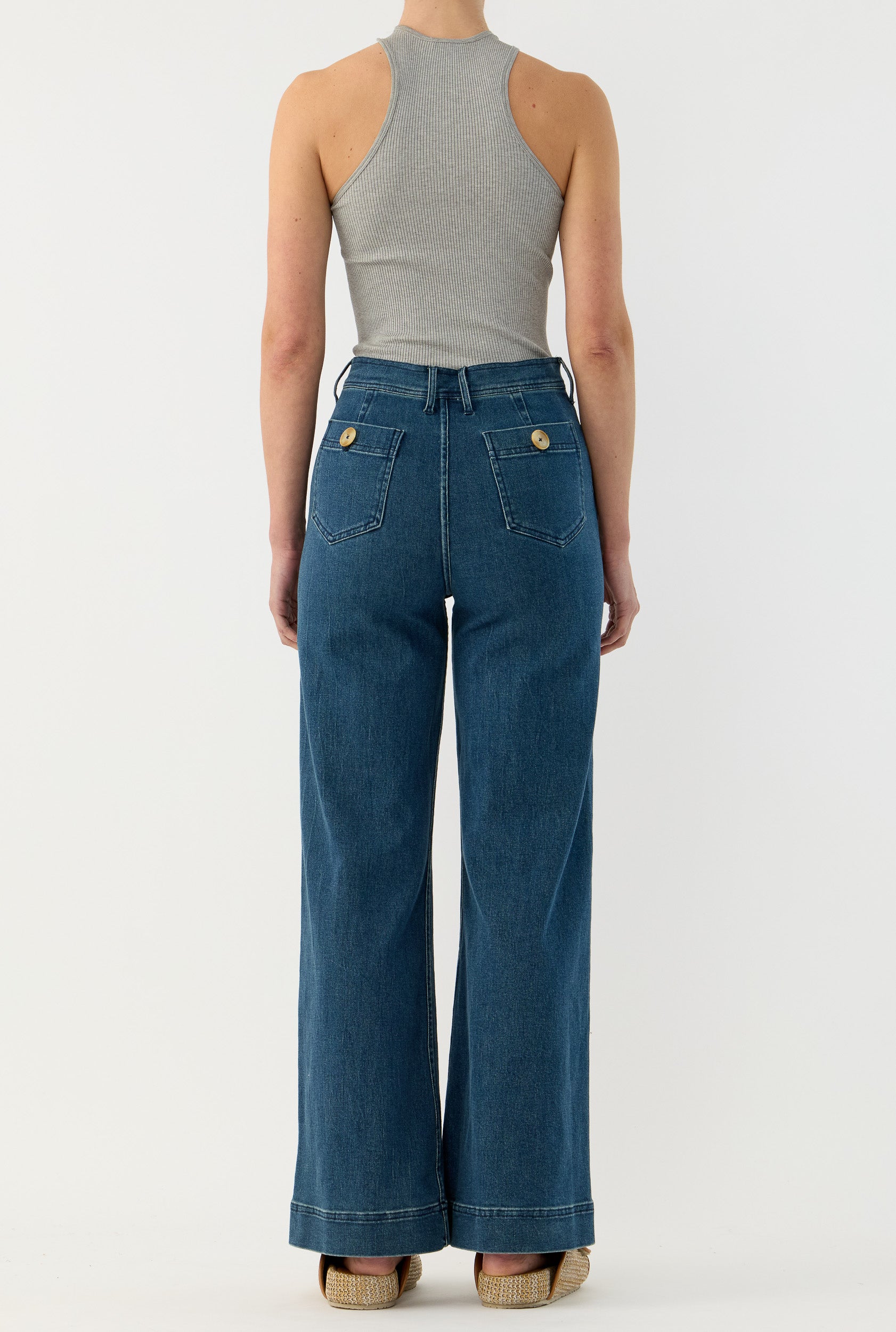 Clover Ribbed Silk-Cotton Scoop Neck Singlet