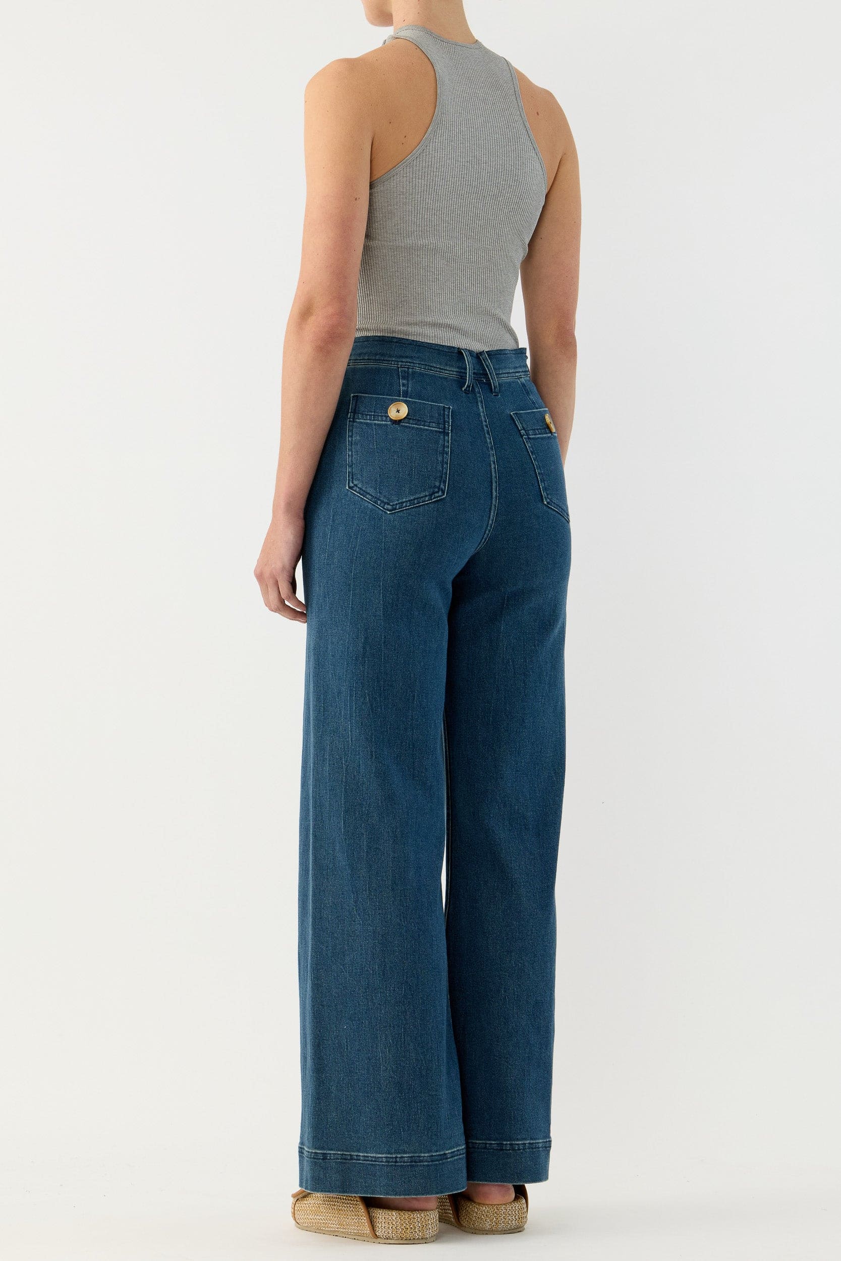 Clover Ribbed Silk-Cotton Scoop Neck Singlet