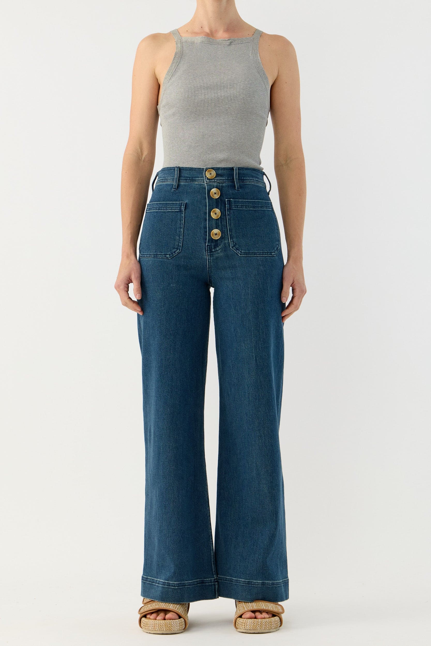 Clover Ribbed Silk-Cotton Tank