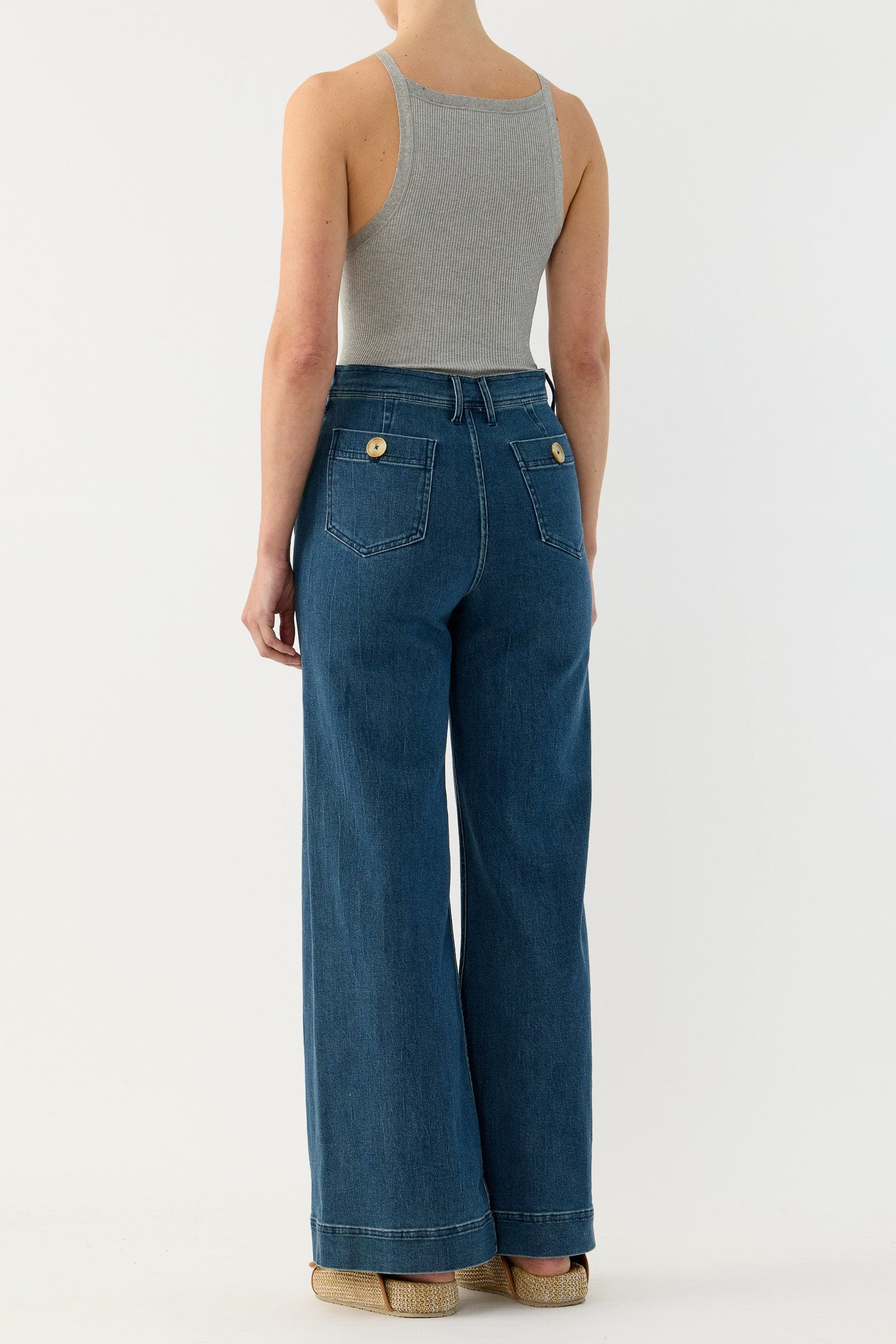 Clover Ribbed Silk-Cotton Tank