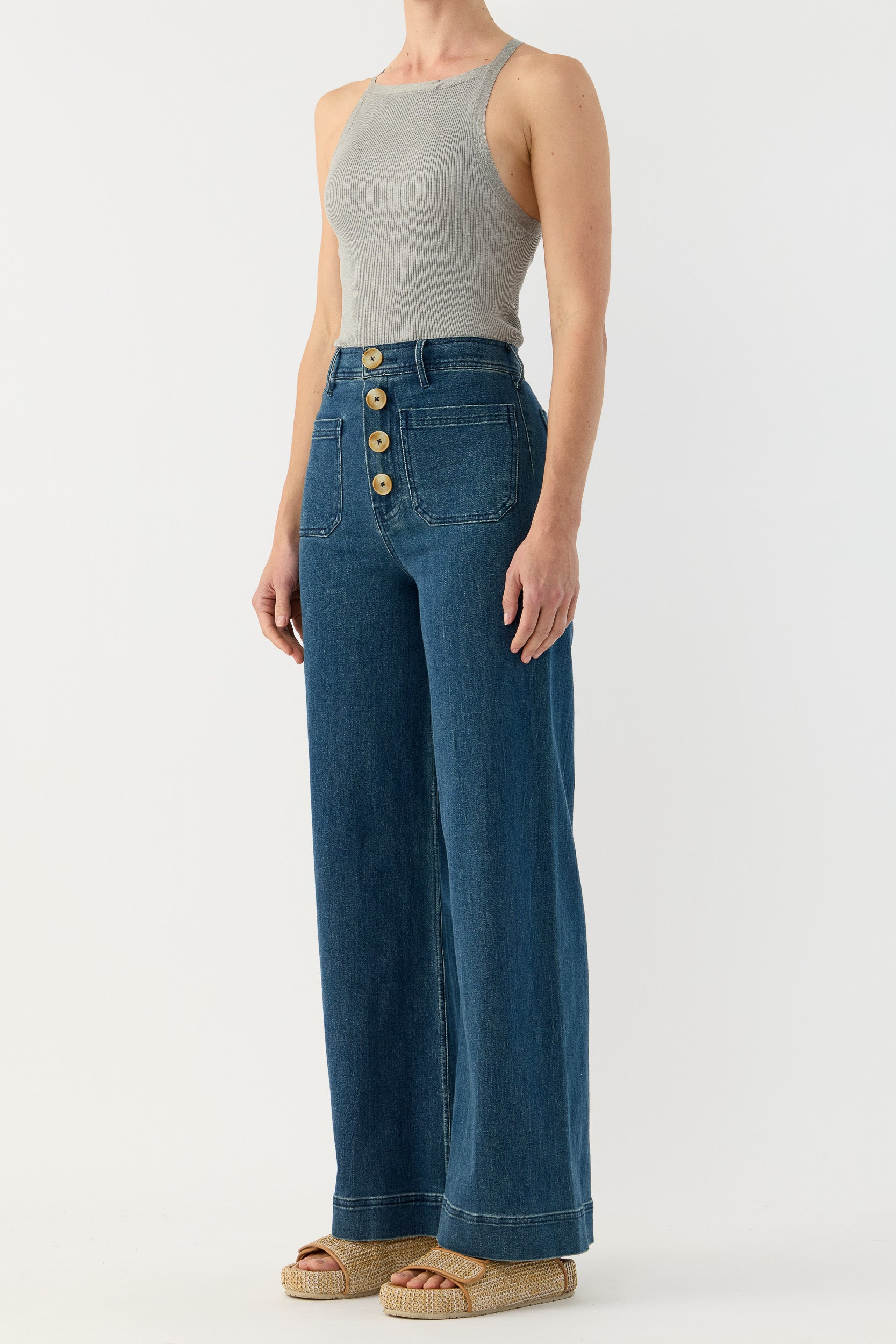 Clover Ribbed Silk-Cotton Tank