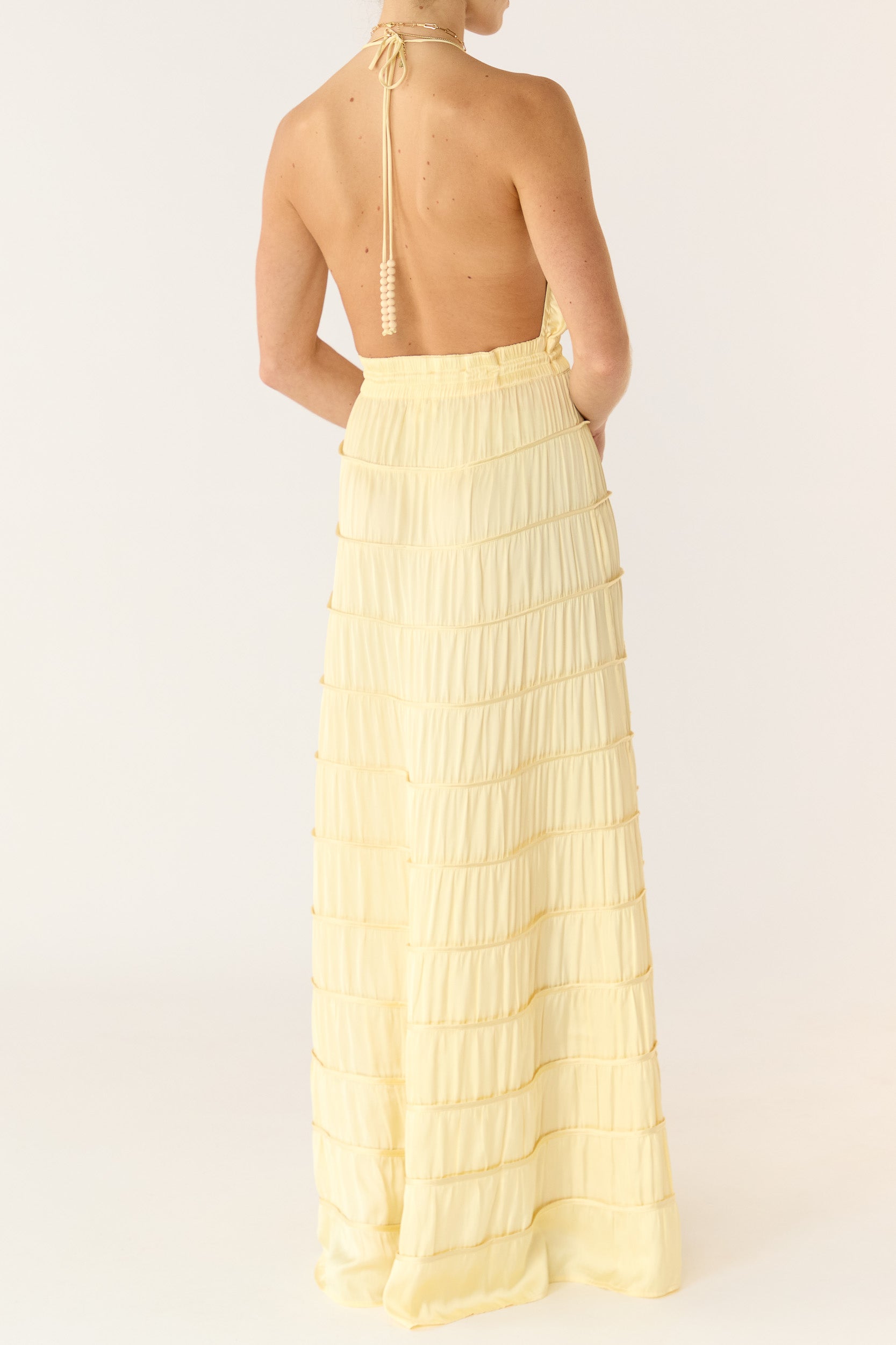 Alina Satin Halter Maxi Dress