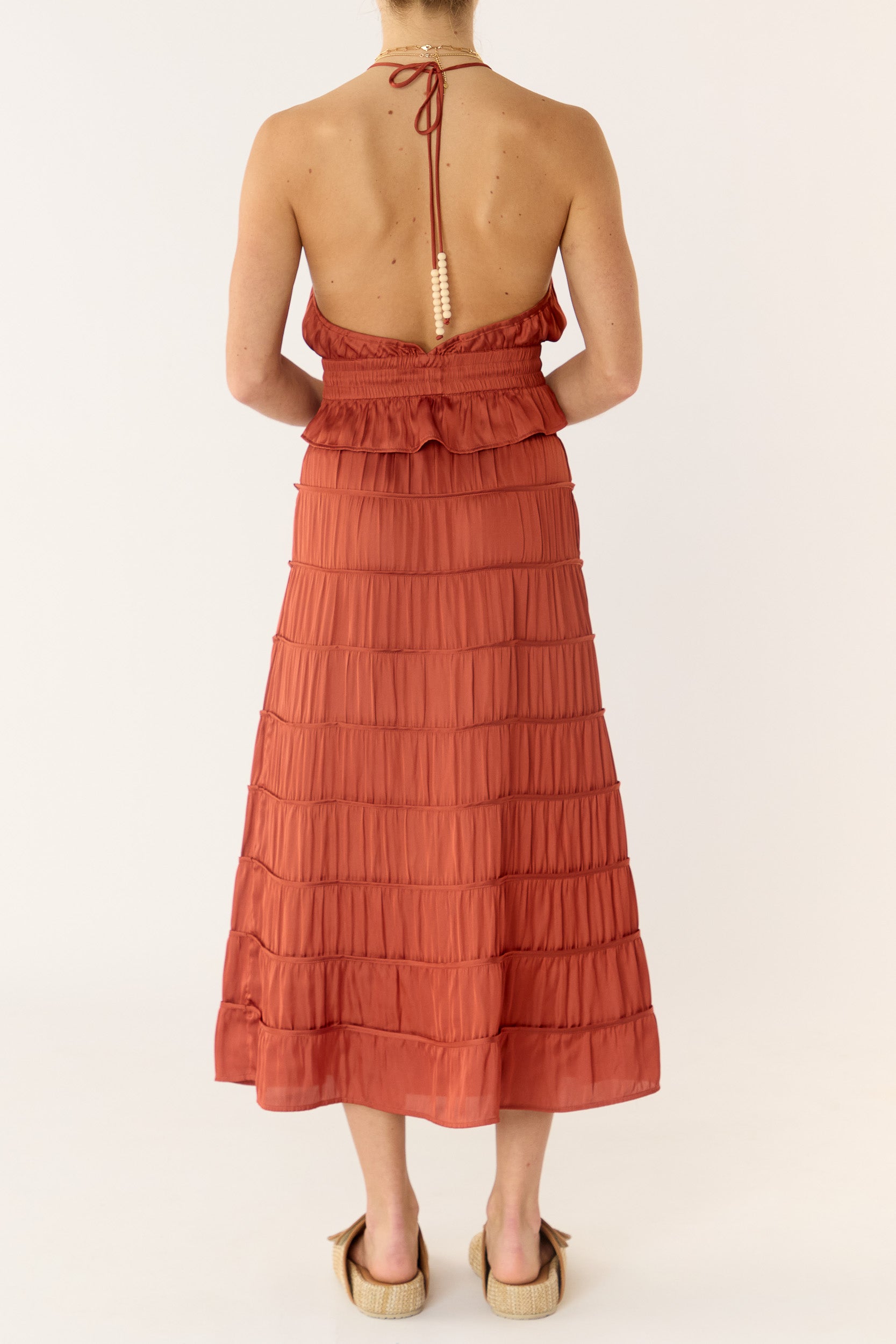 Alina Tiered Satin Skirt