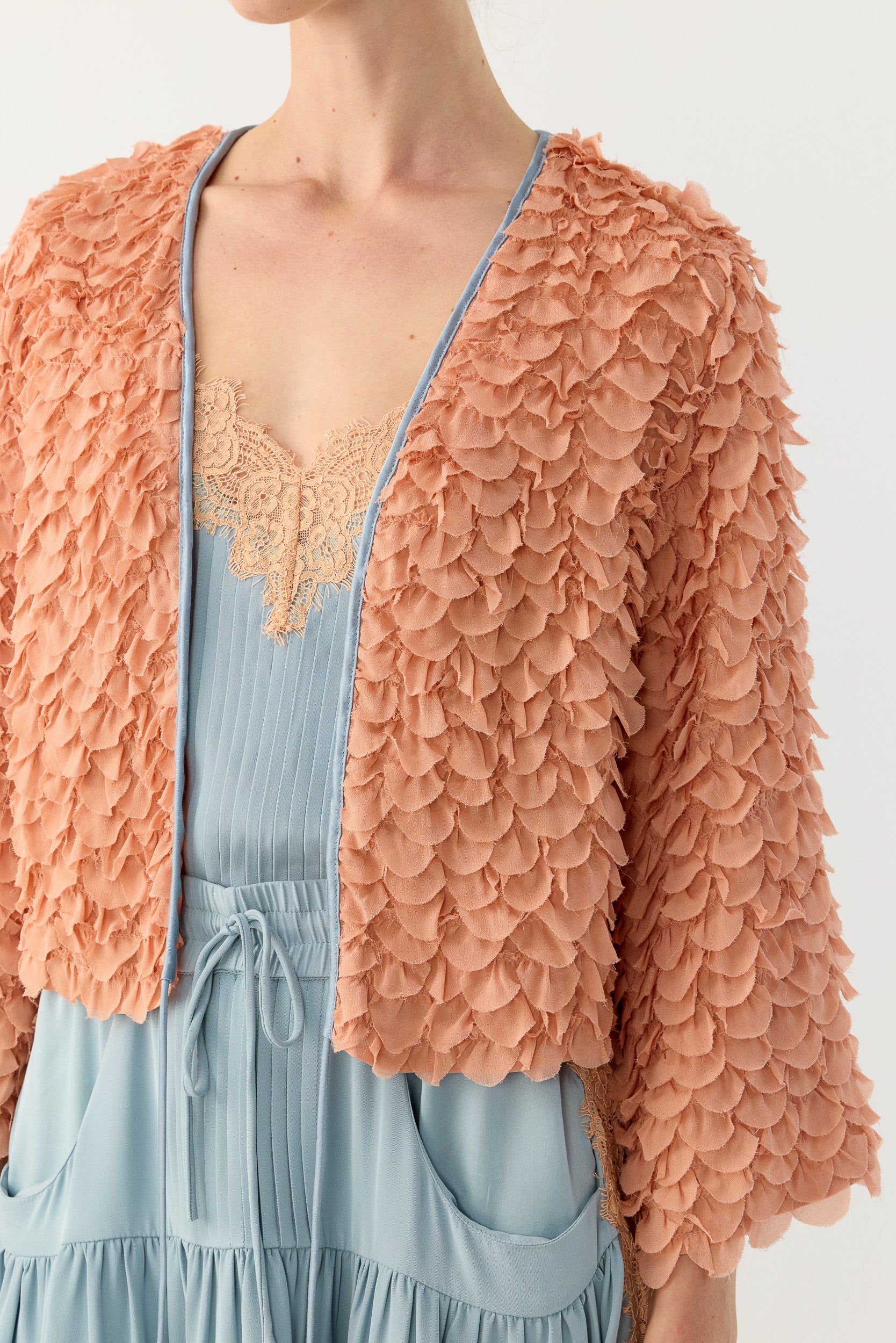 Addie Scalloped Chiffon Jacket