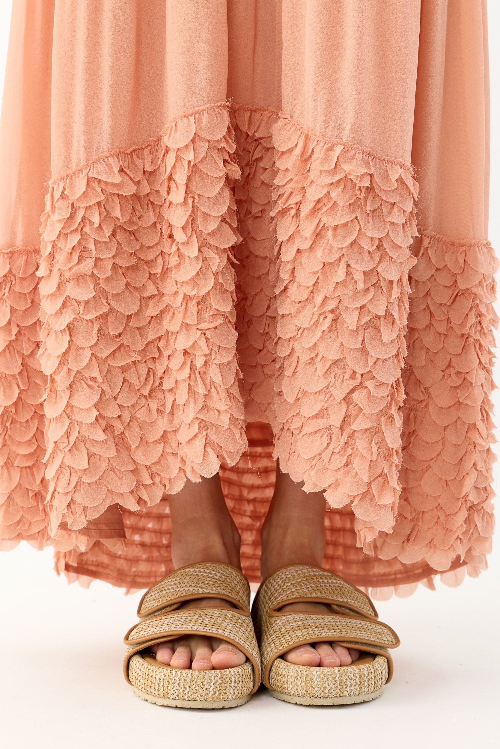 Addie Scalloped Chiffon Maxi Dress