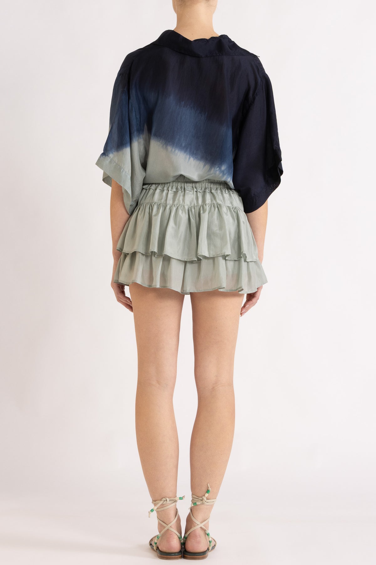 Amal Silk Habotai Frill Short