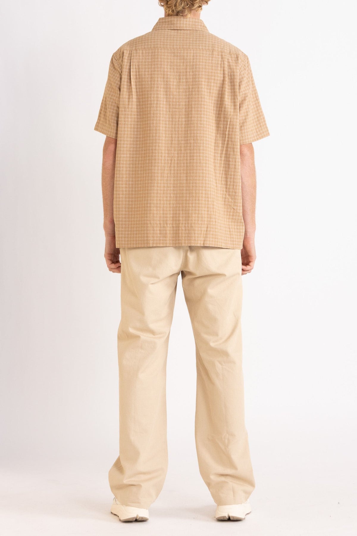 Lawrence Check Hemp Cotton Short Sleeve Shirt