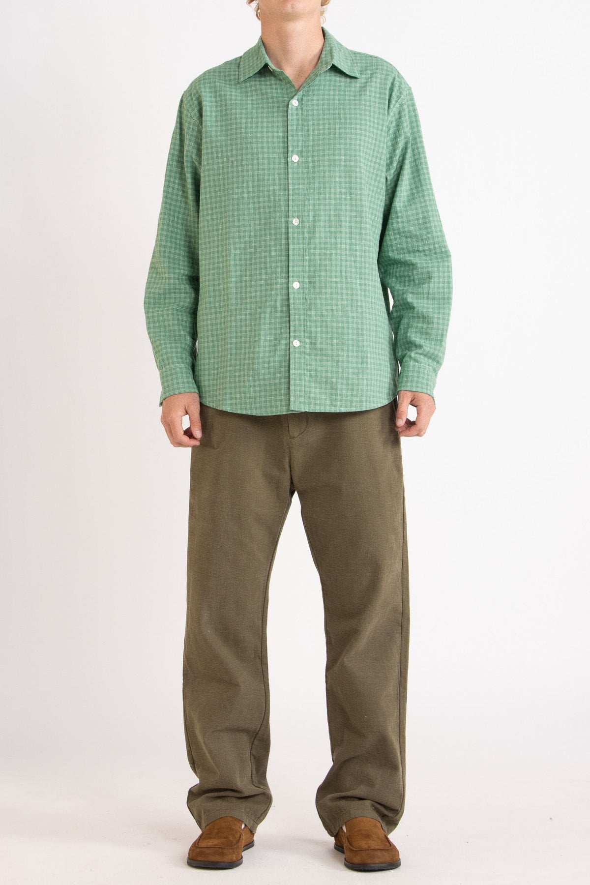 Lawrence Check Hemp Cotton Shirt