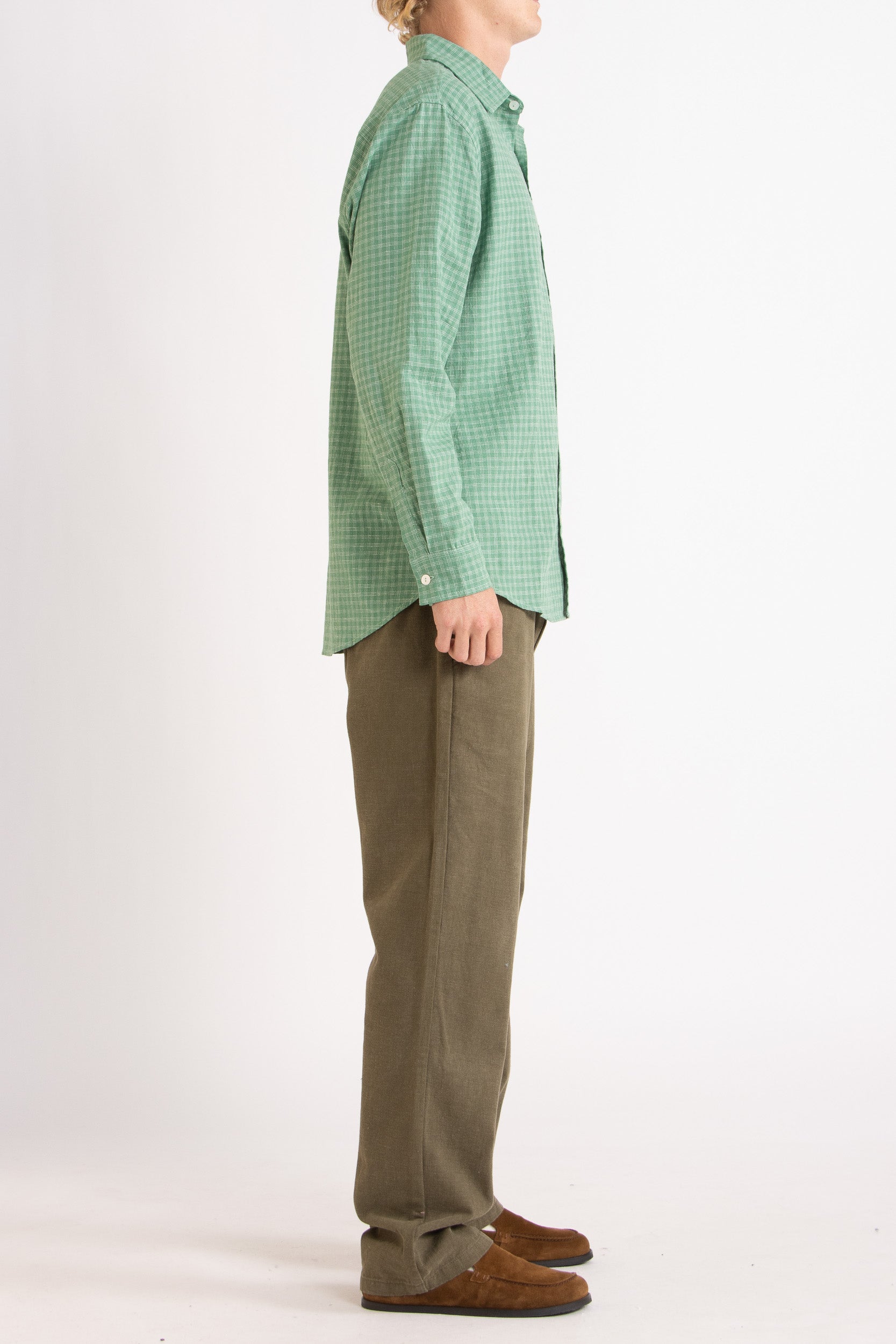 Lawrence Check Hemp Cotton Shirt