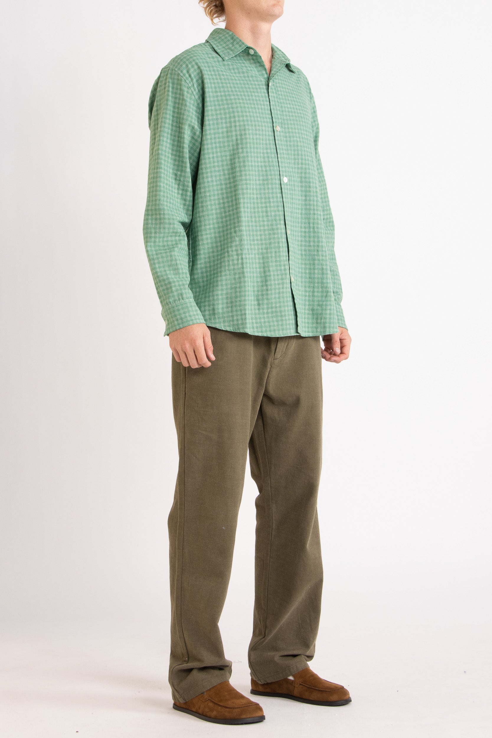 Lawrence Check Hemp Cotton Shirt