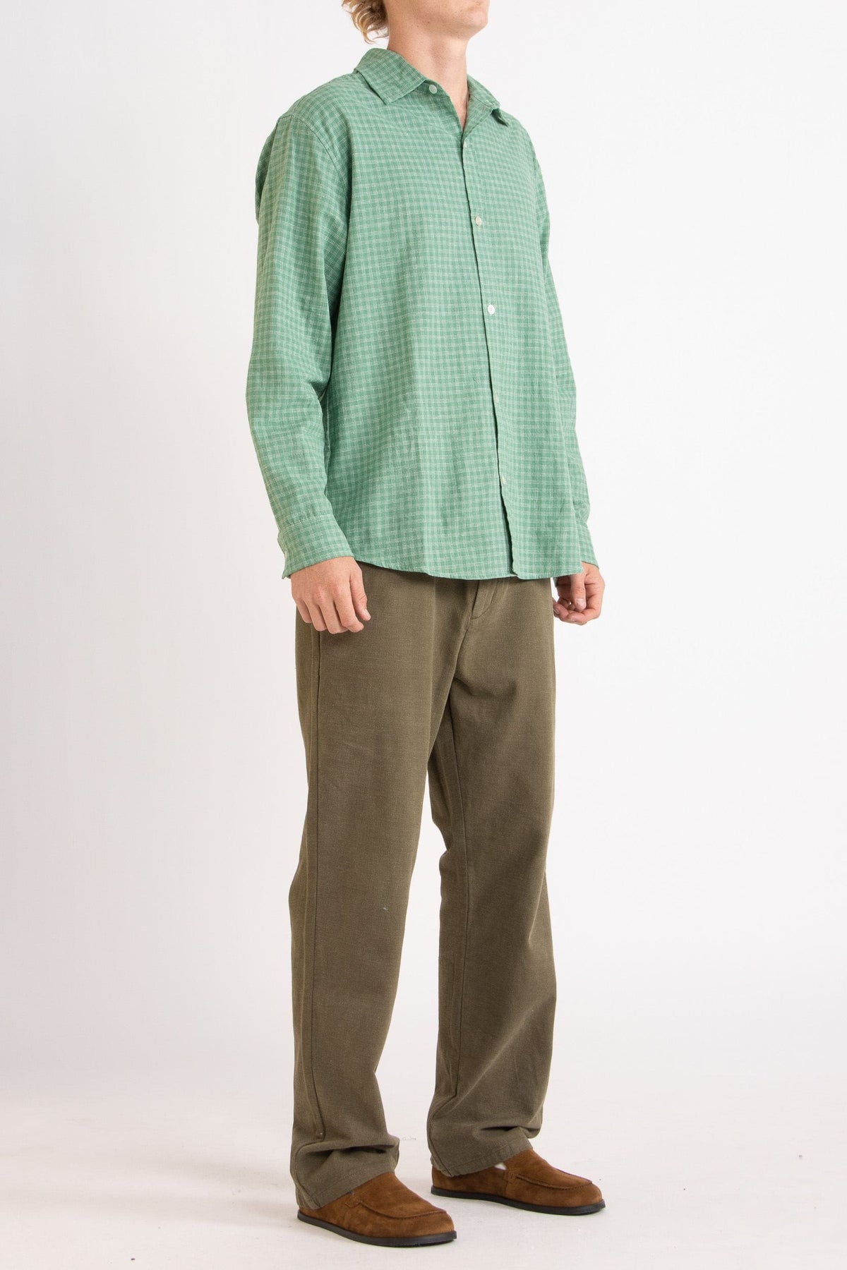 Lawrence Check Hemp Cotton Shirt