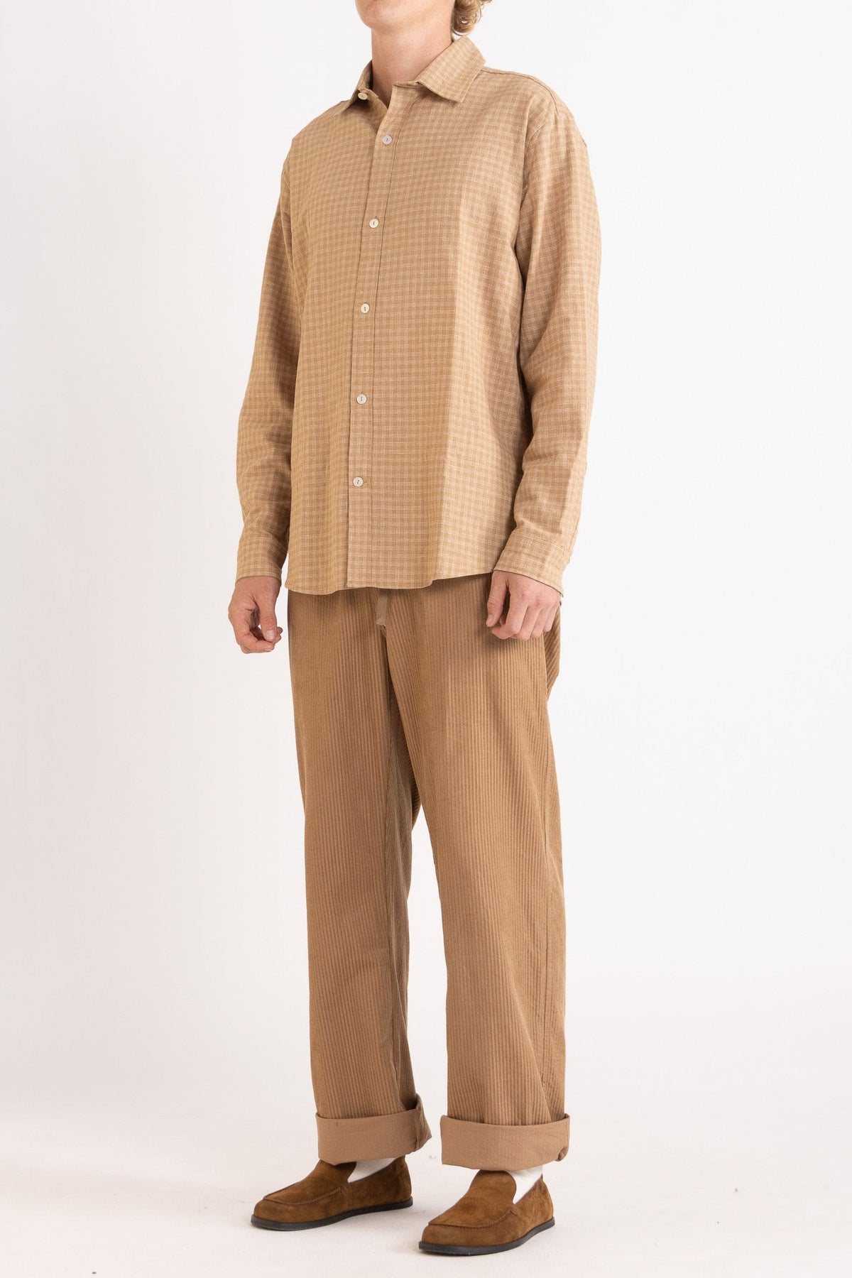 Lawrence Check Hemp Cotton Shirt