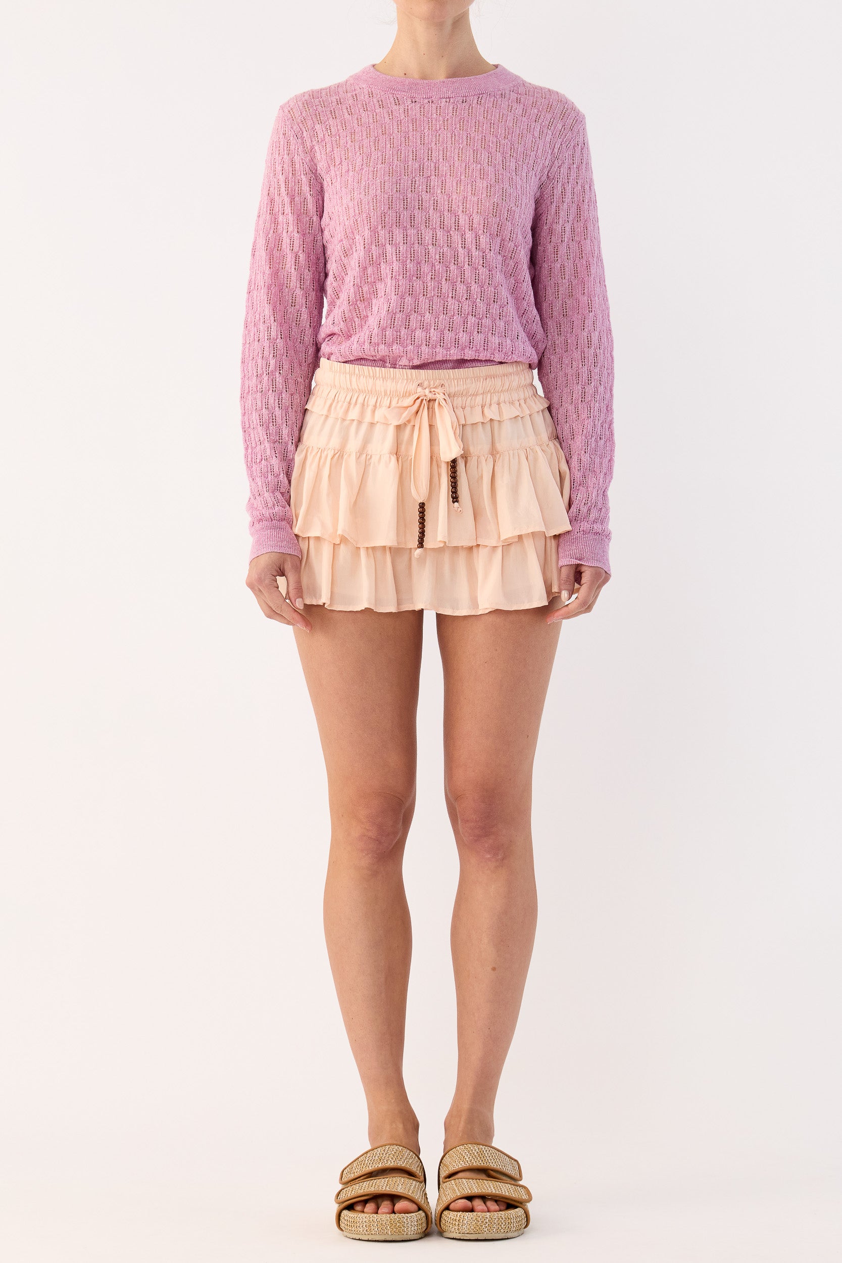 Miley Pointelle Merino Wool & Linen Sweater