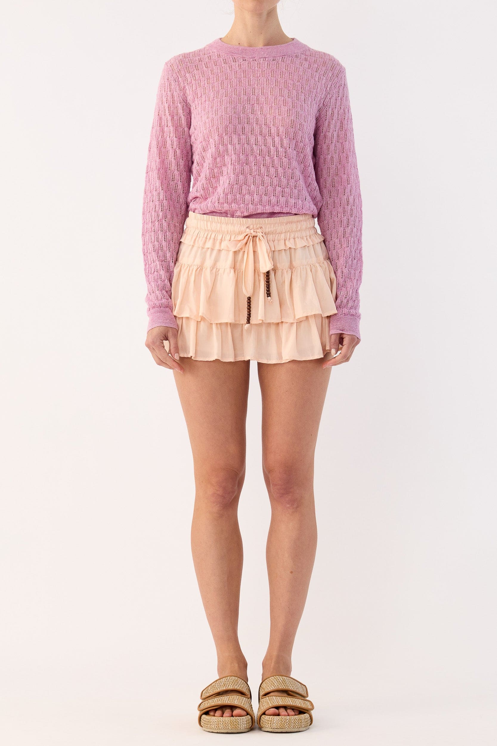 Miley Pointelle Merino Wool & Linen Sweater