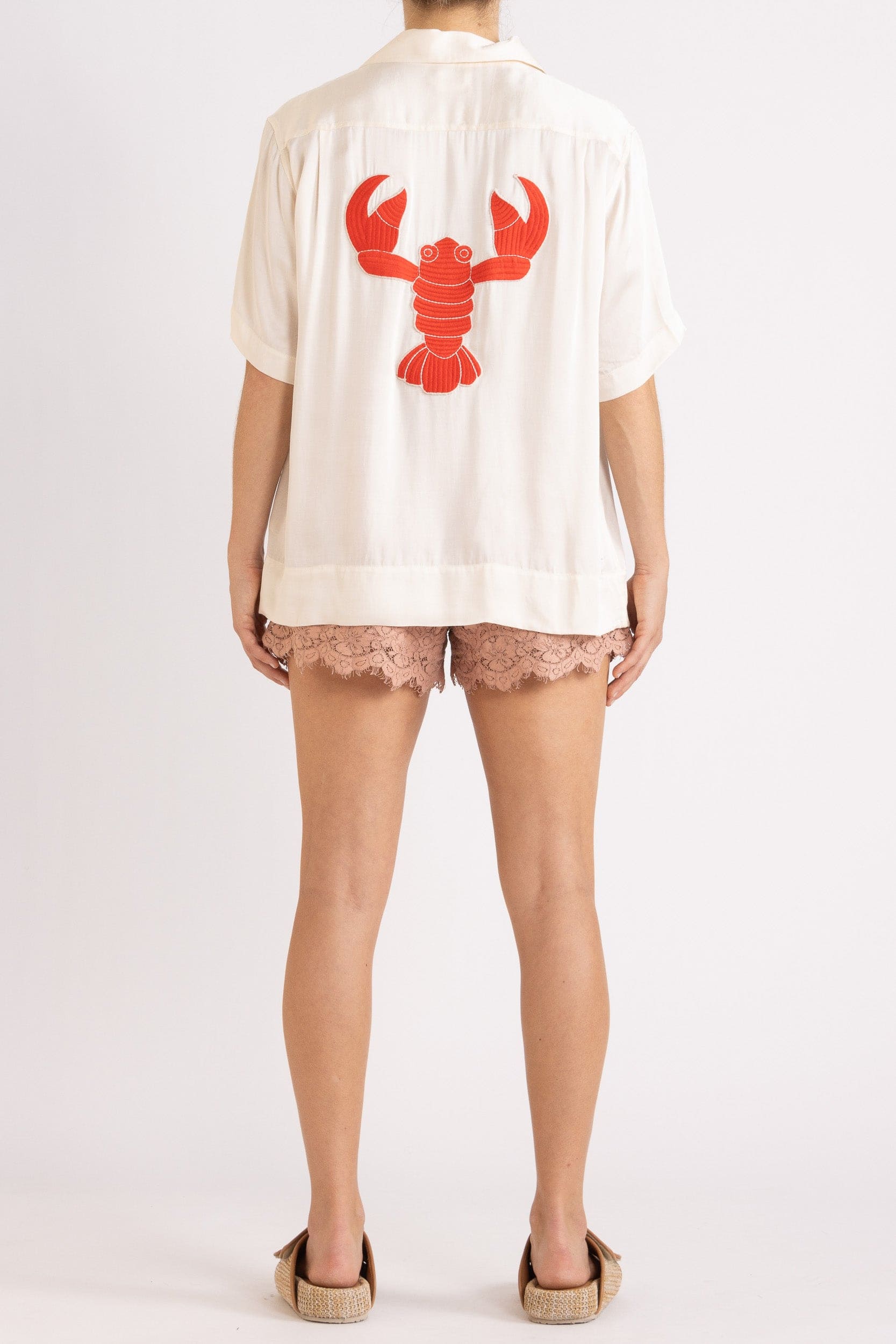 Gus Embroidered Satin Short Sleeve Shirt